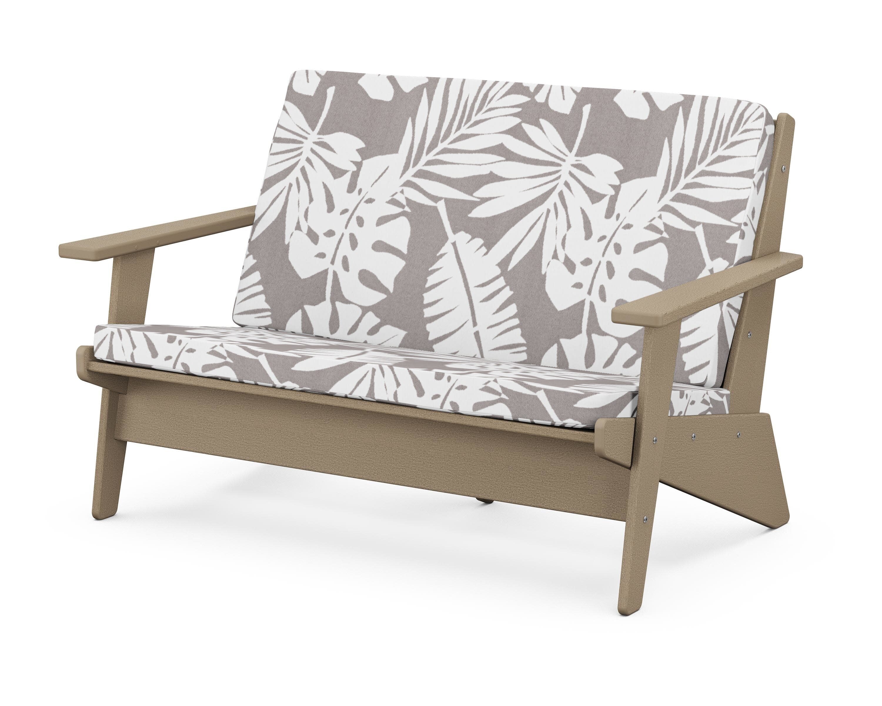 Riviera Modern Lounge Loveseat in Vintage Sahara / Leaf Grey Mist