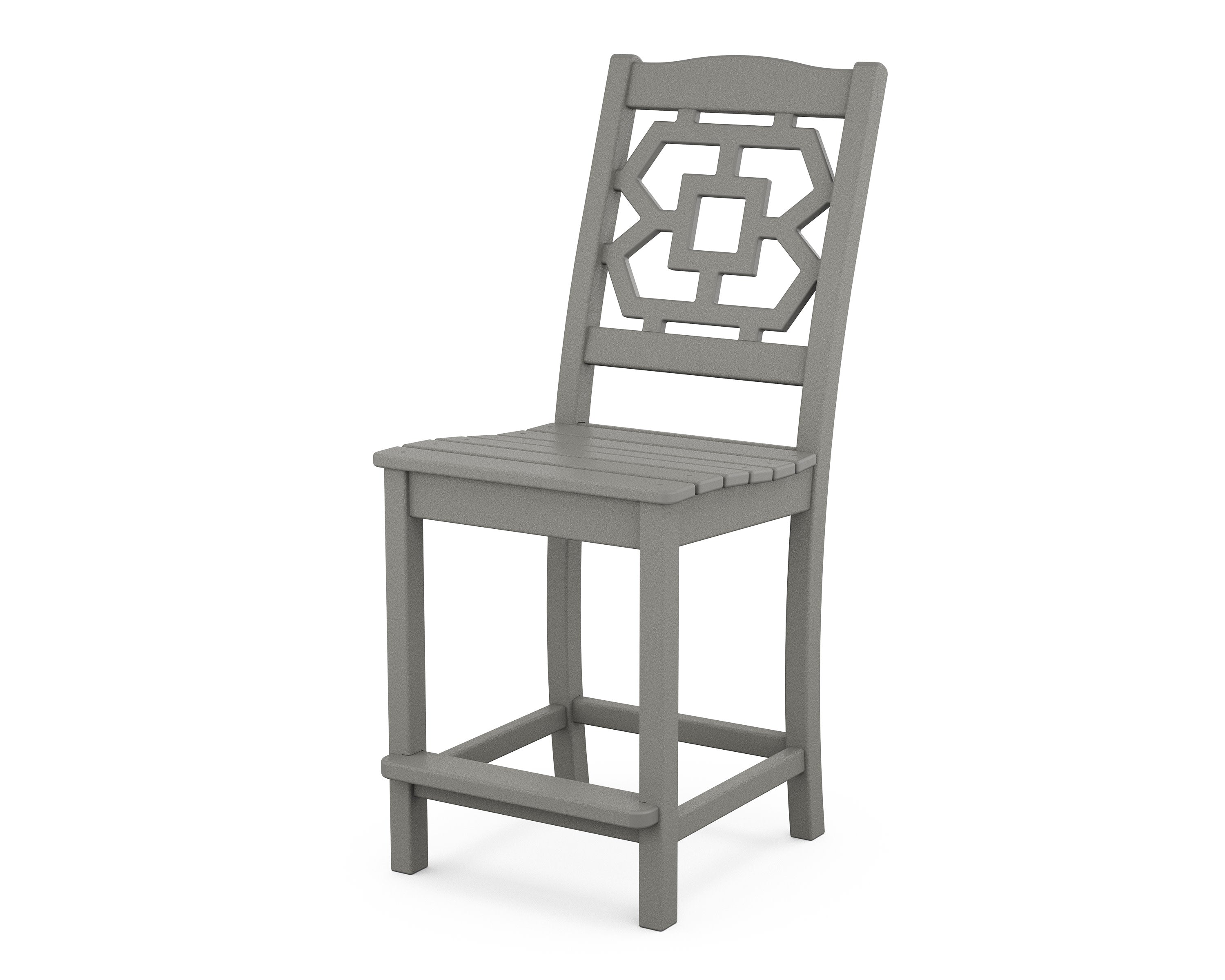 Chinoiserie Counter Side Chair in Slate Grey