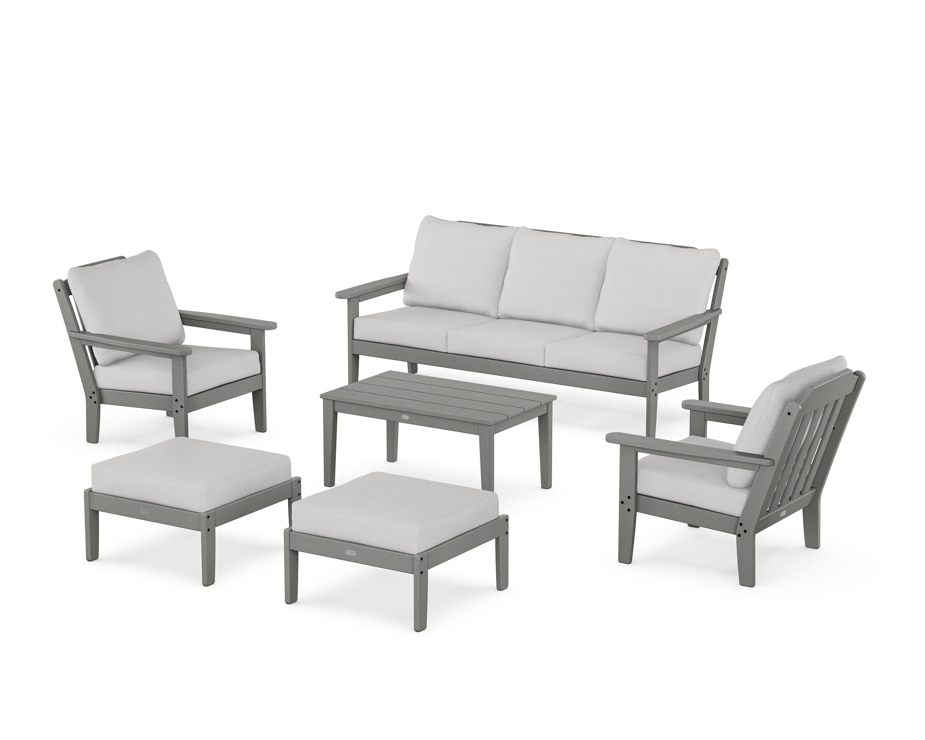 Cottage 6-Piece Lounge Sofa Set in Slate Grey / Diamond in the Rough