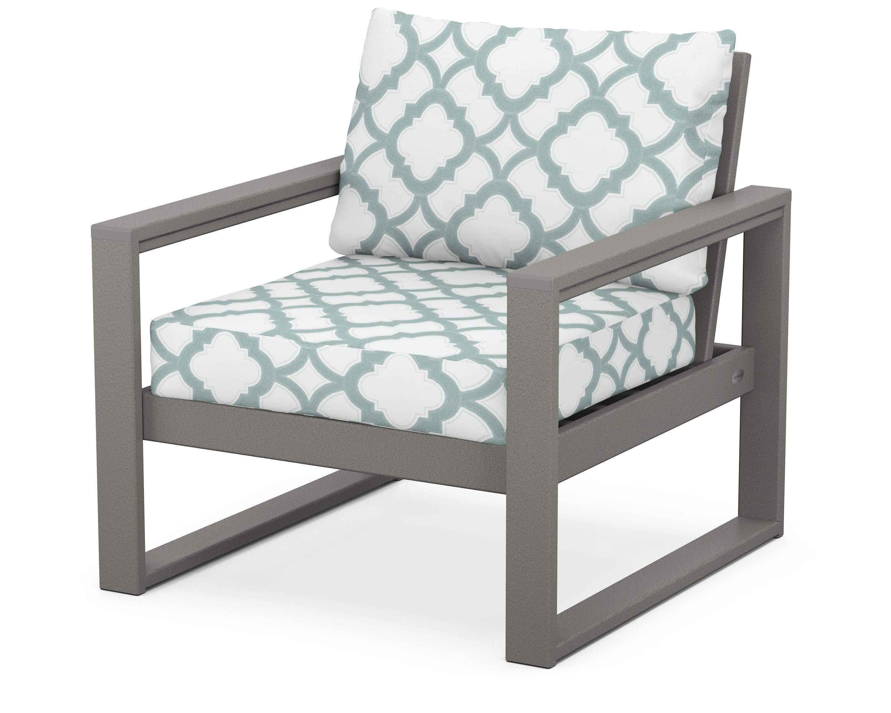 EDGE Club Chair in Slate Grey / Trellis Glacier Spa