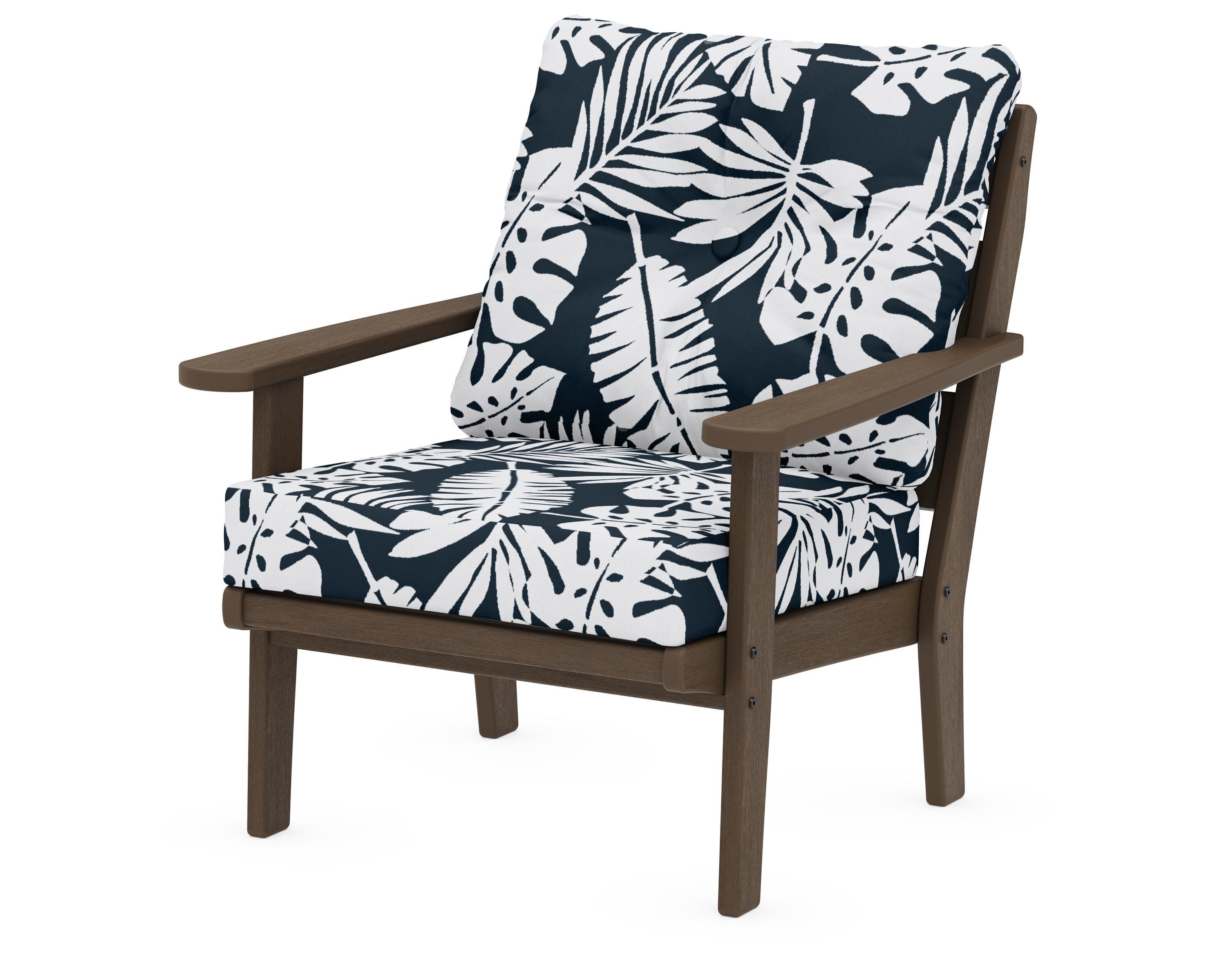 Lakeside Deep Seating Chair in Kona / Leaf Marine Indigo