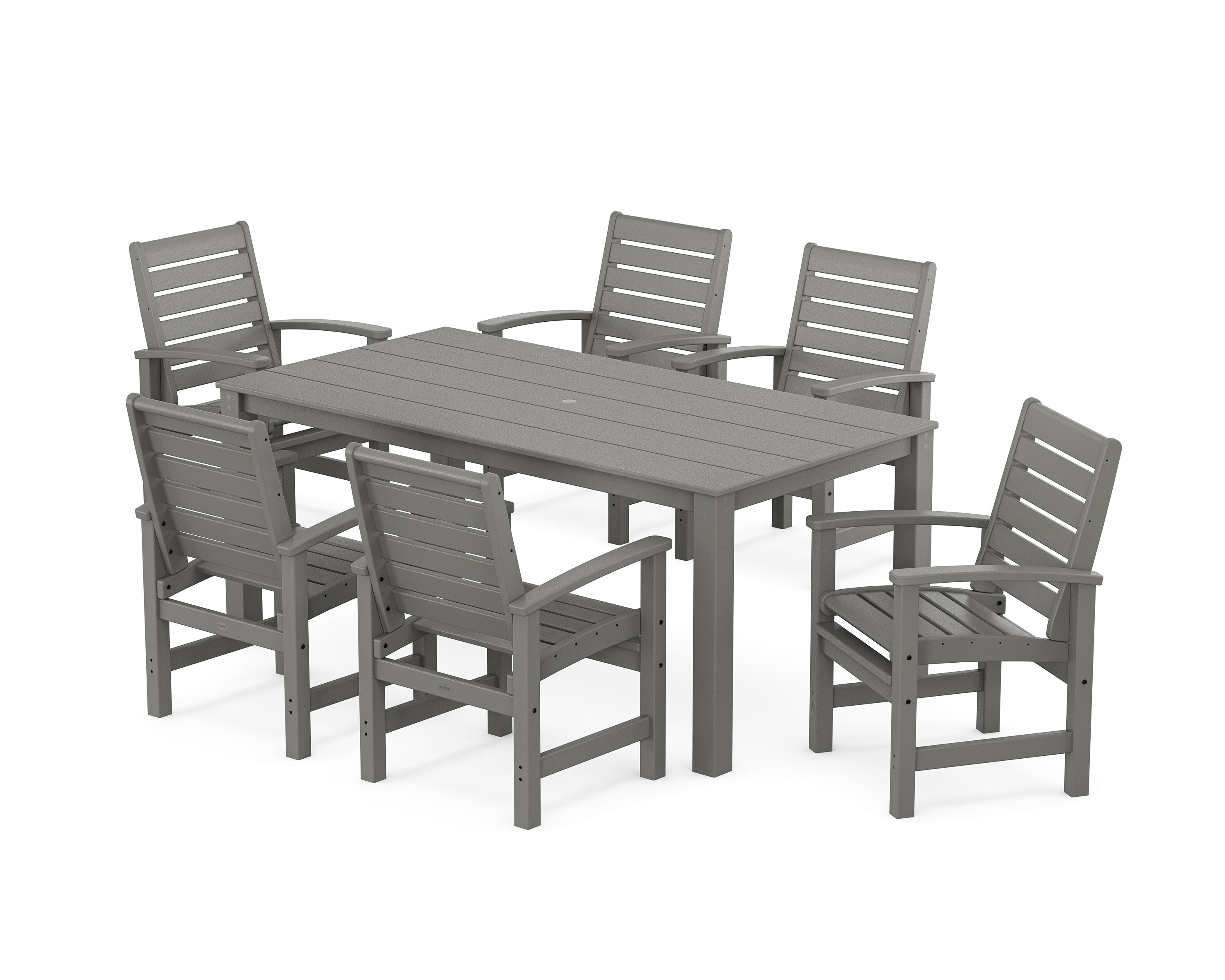 Signature 7-Piece Parsons Dining Set in Slate Grey