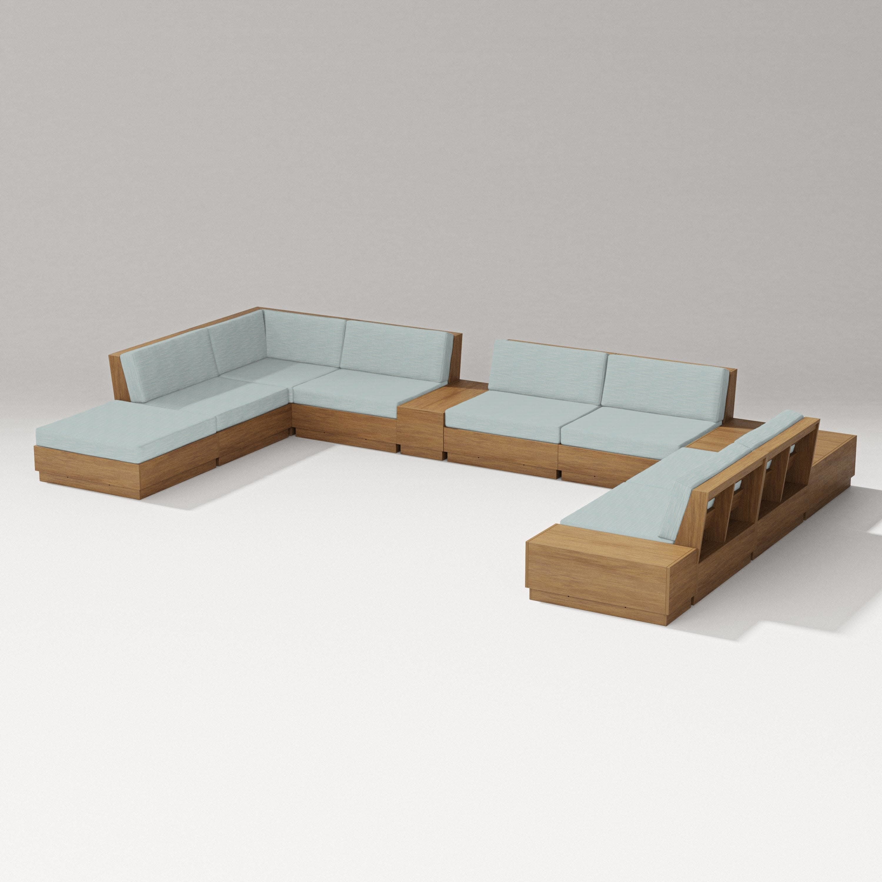 Elevate 11-Piece Conversation Sectional Set in Natural / Soothe Mist