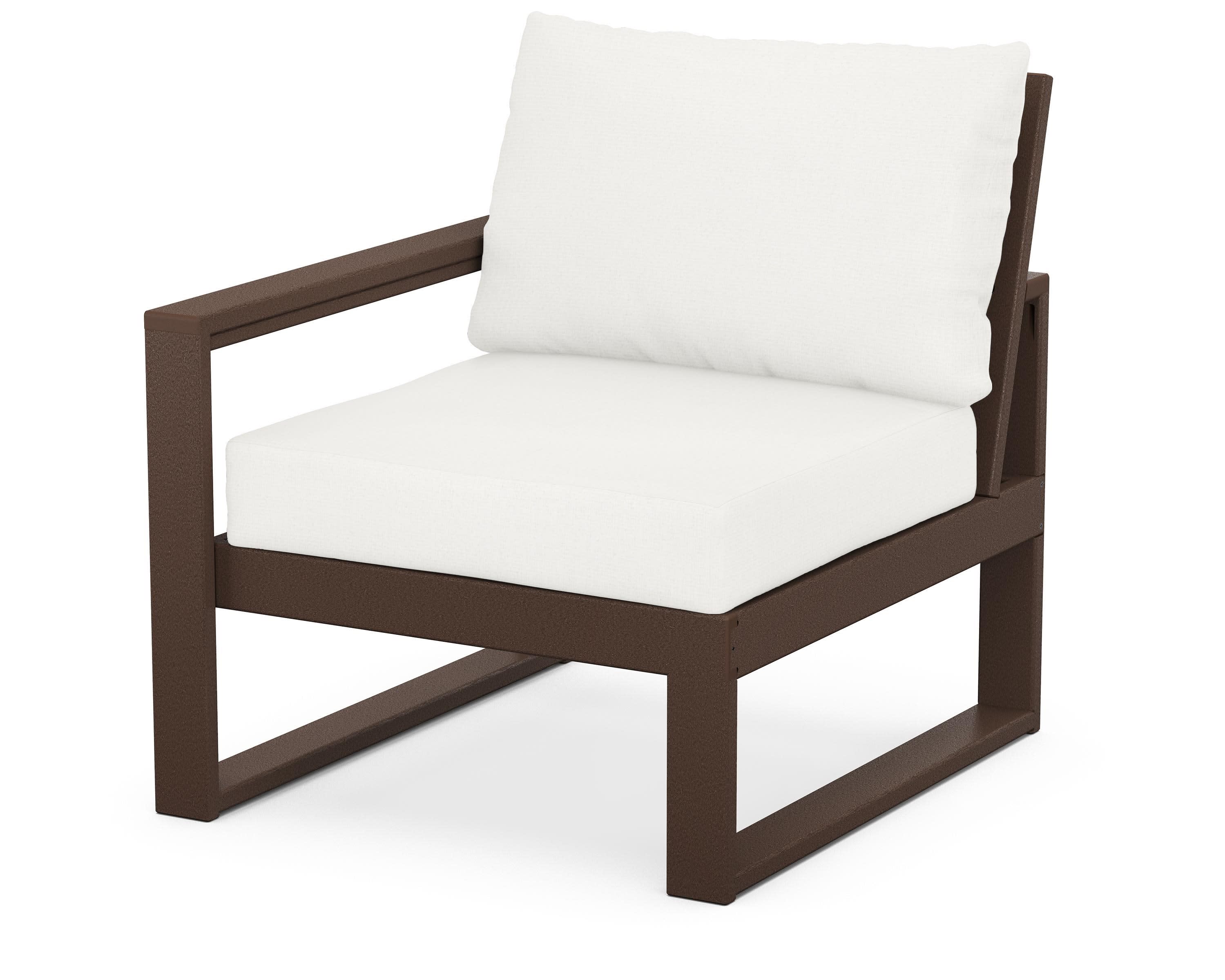EDGE Modular Left Arm Chair in Mahogany / Natural Linen