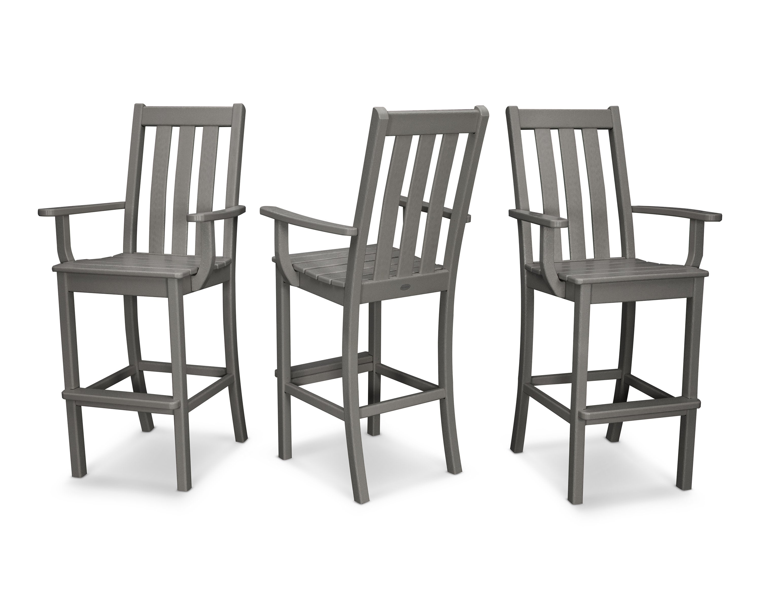 Vineyard Bar Arm Chair 3-Pack in Slate Grey