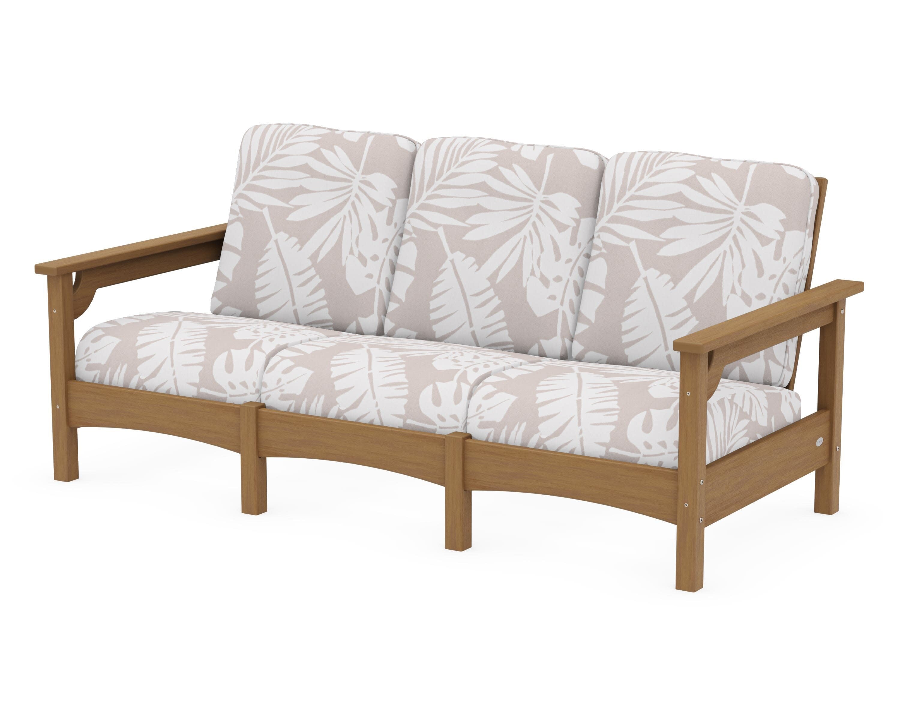 Club Sofa in Natural / Leaf Dune Burlap