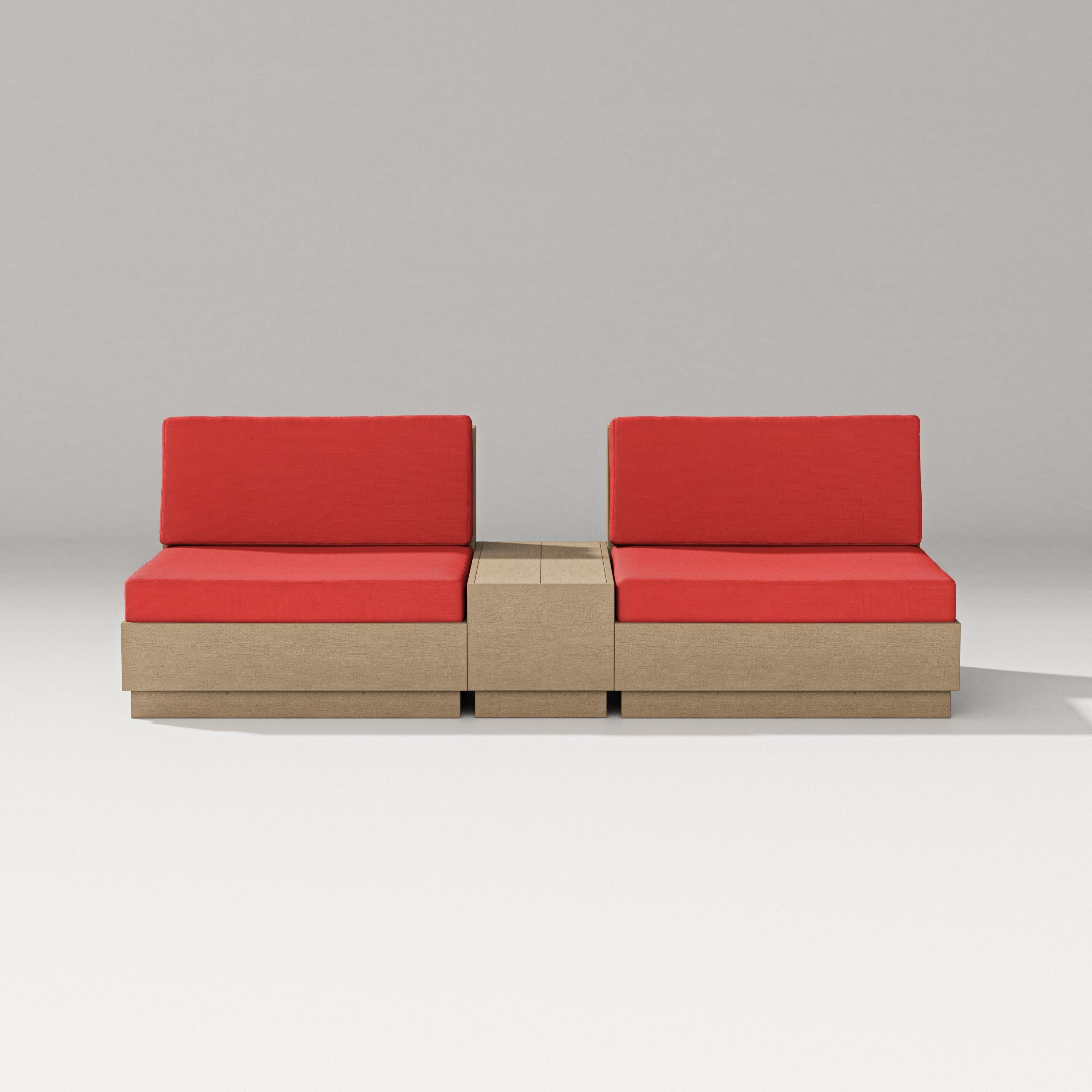 Elevate Lounge Chair Set in Vintage Sahara / Crimson Linen