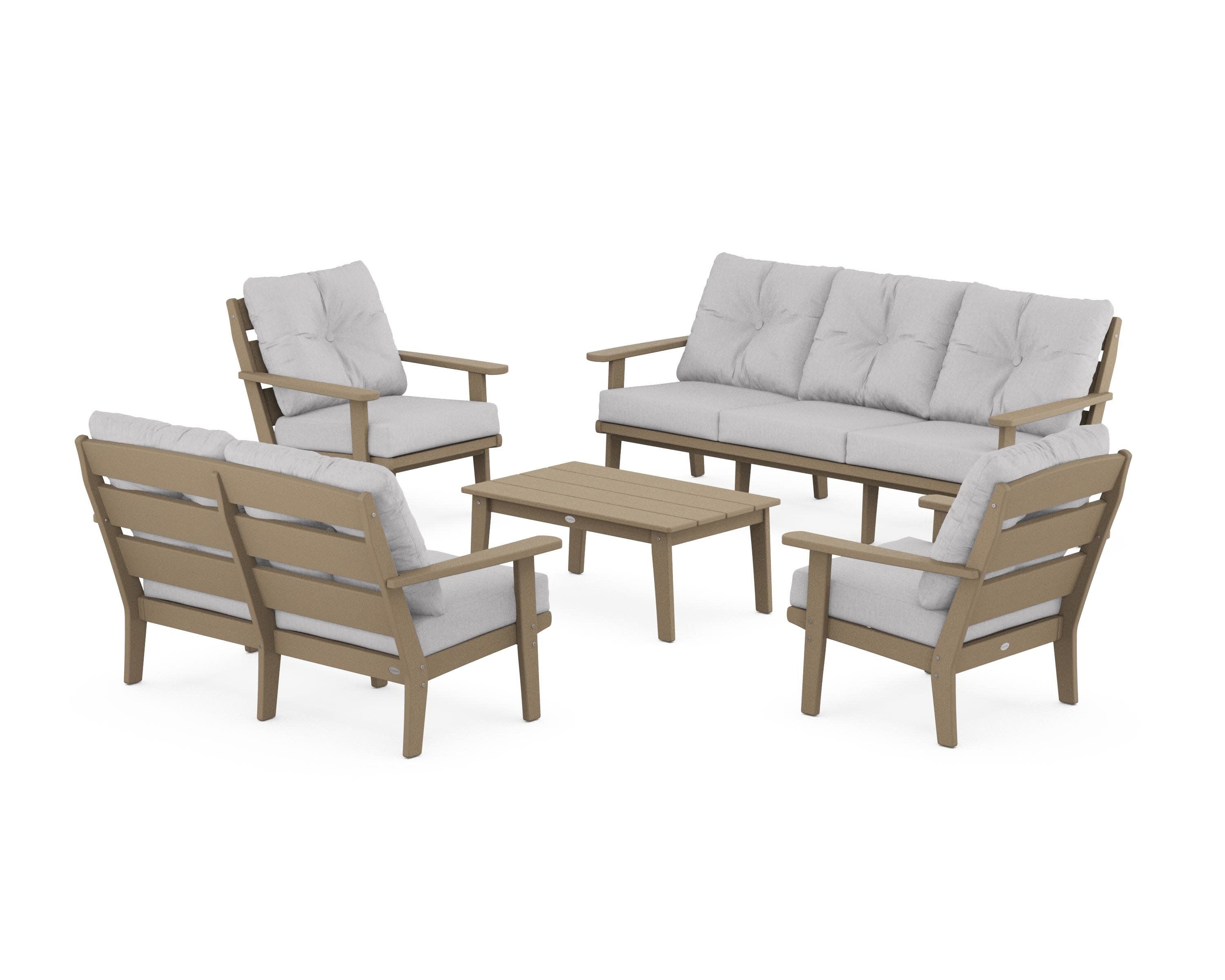 Lakeside 5-Piece Lounge Sofa Set in Vintage Sahara / Granite