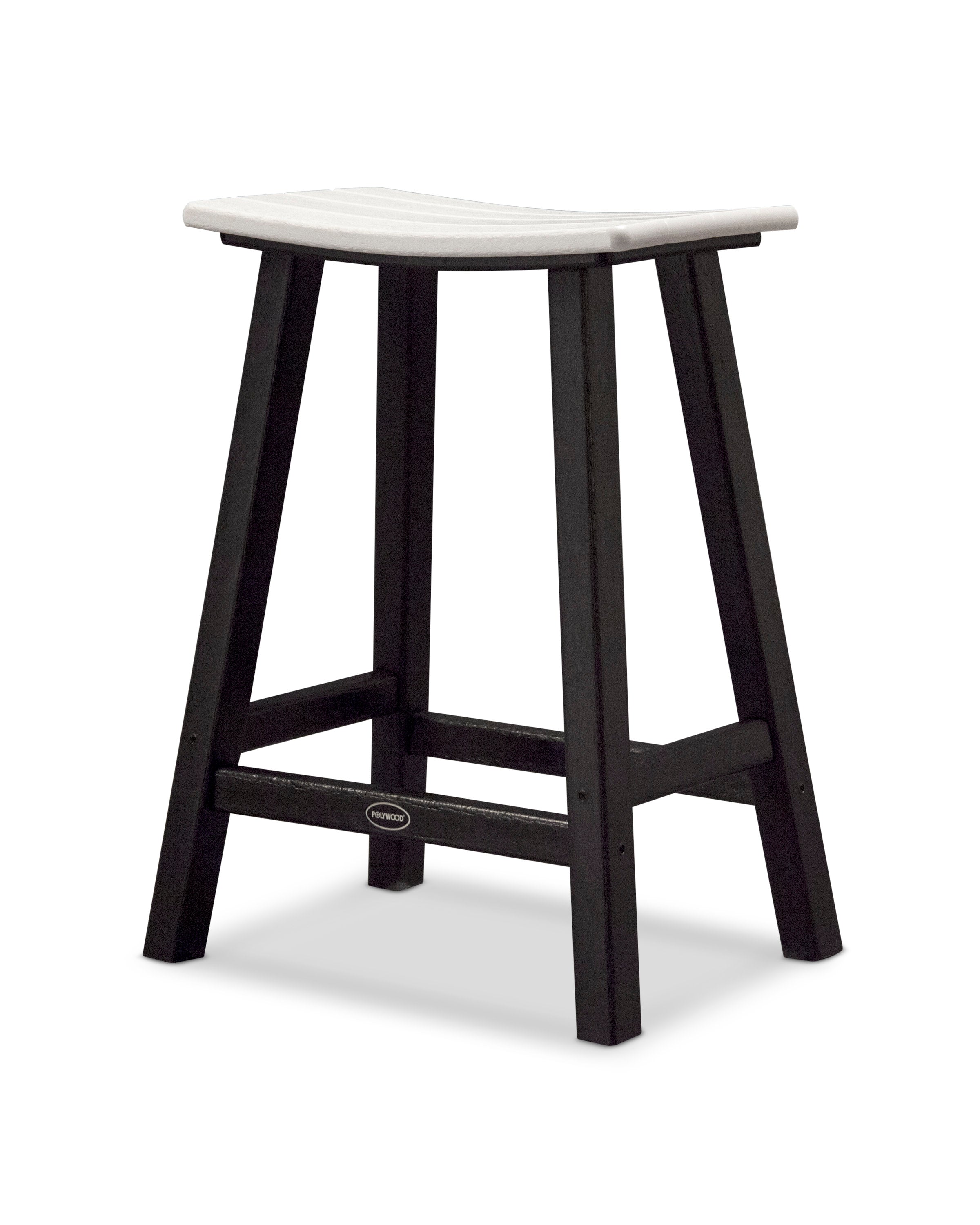 Contempo 24" Saddle Counter Stool in Black / White