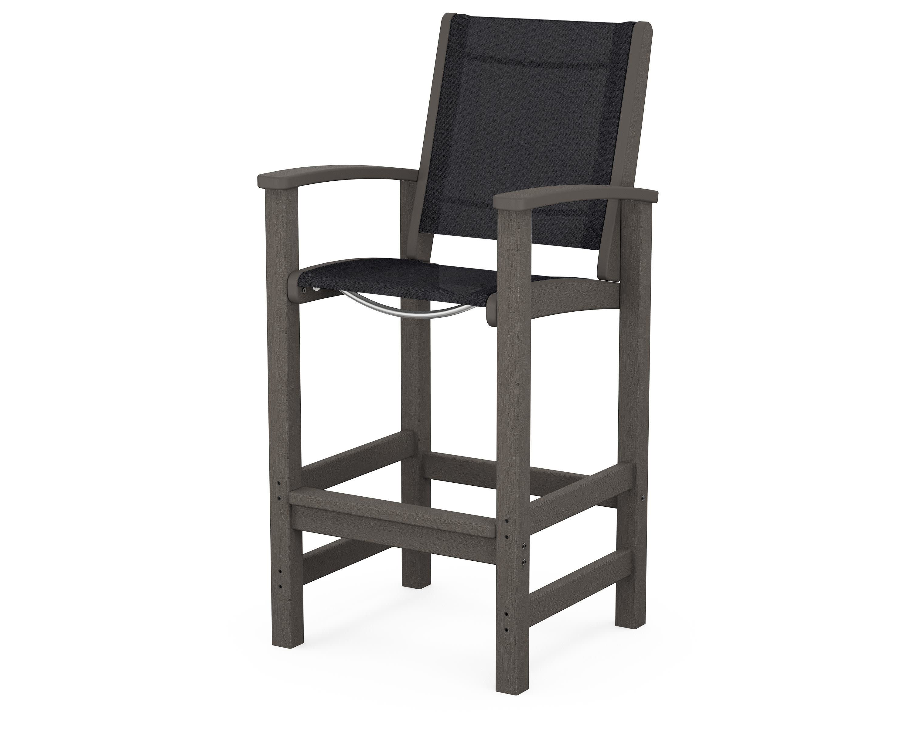 Coastal Bar Chair in Vintage Coffee / Black Sling