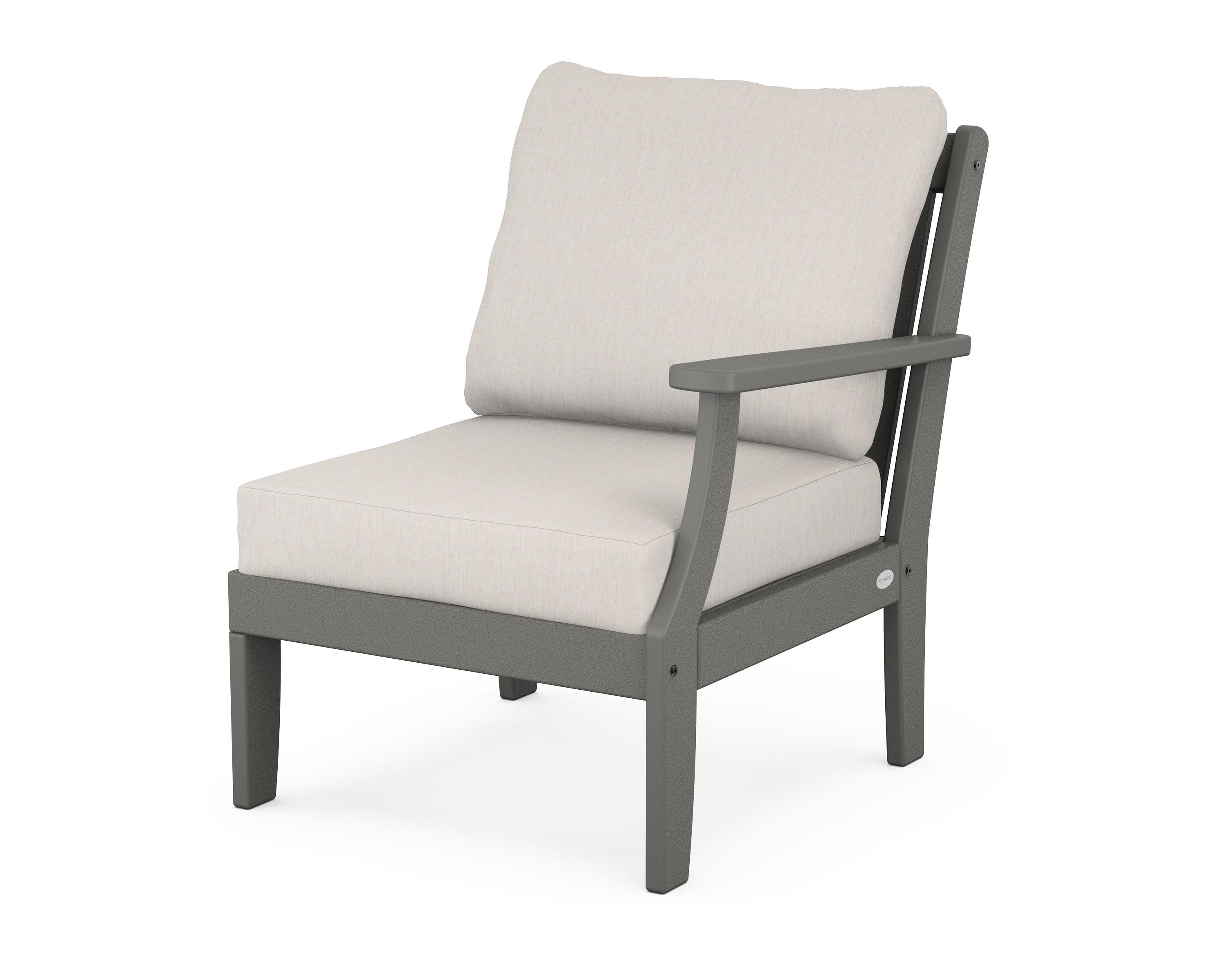 Braxton Modular Right Arm Chair in Slate Grey / Cast Ash