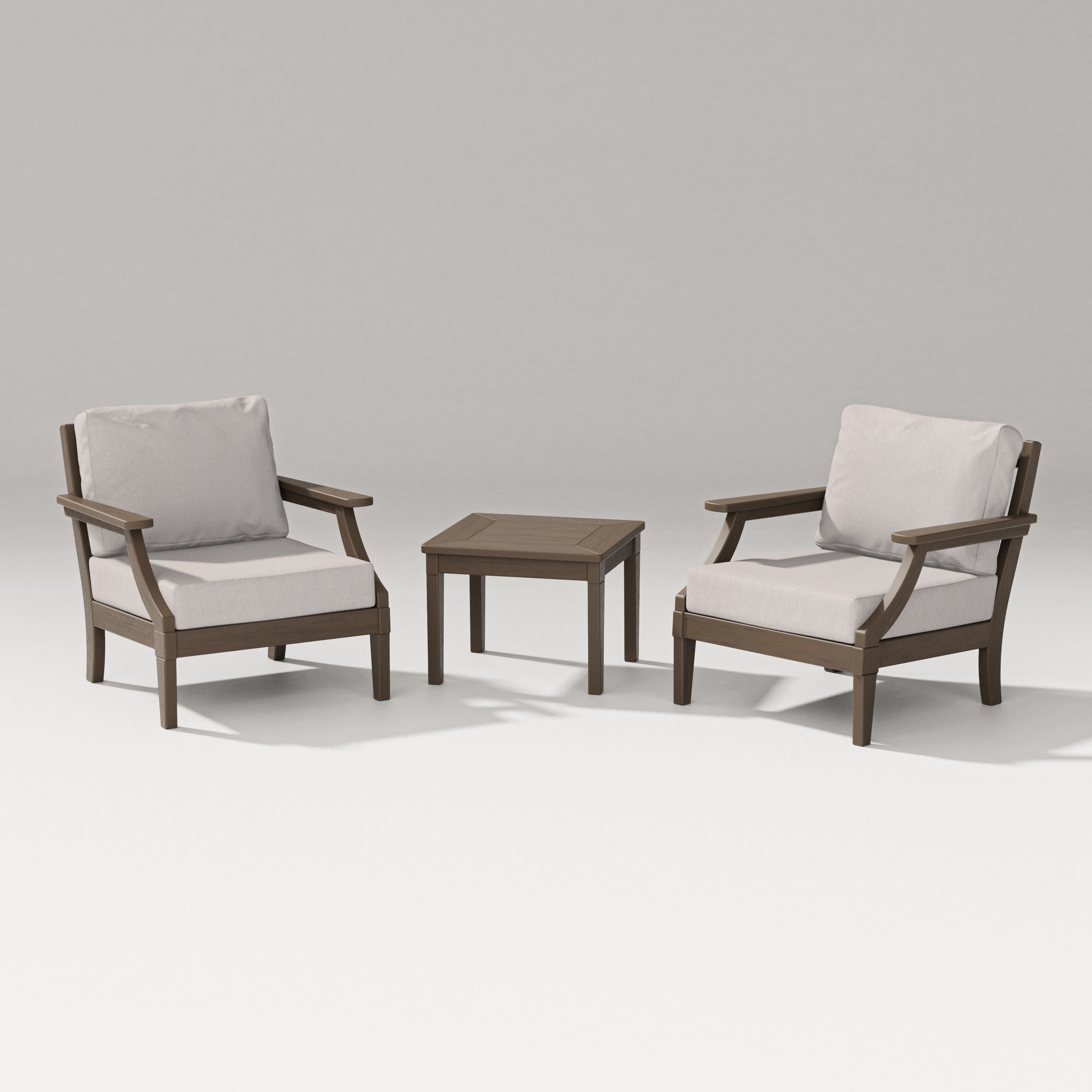 Estate 3-Piece Lounge Chair Set in Kona / Dune Burlap