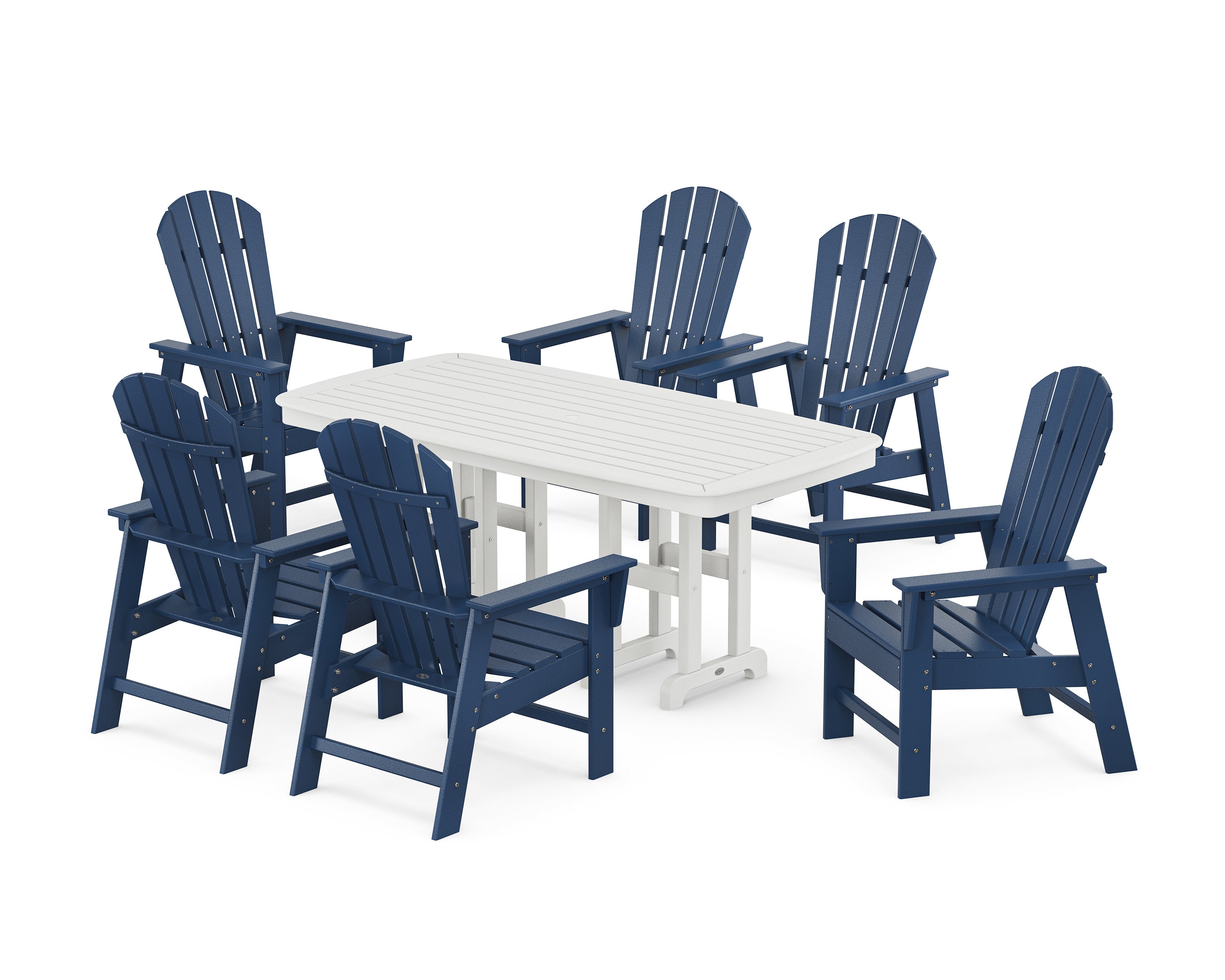 South Beach 7-Piece Dining Set in Navy / White