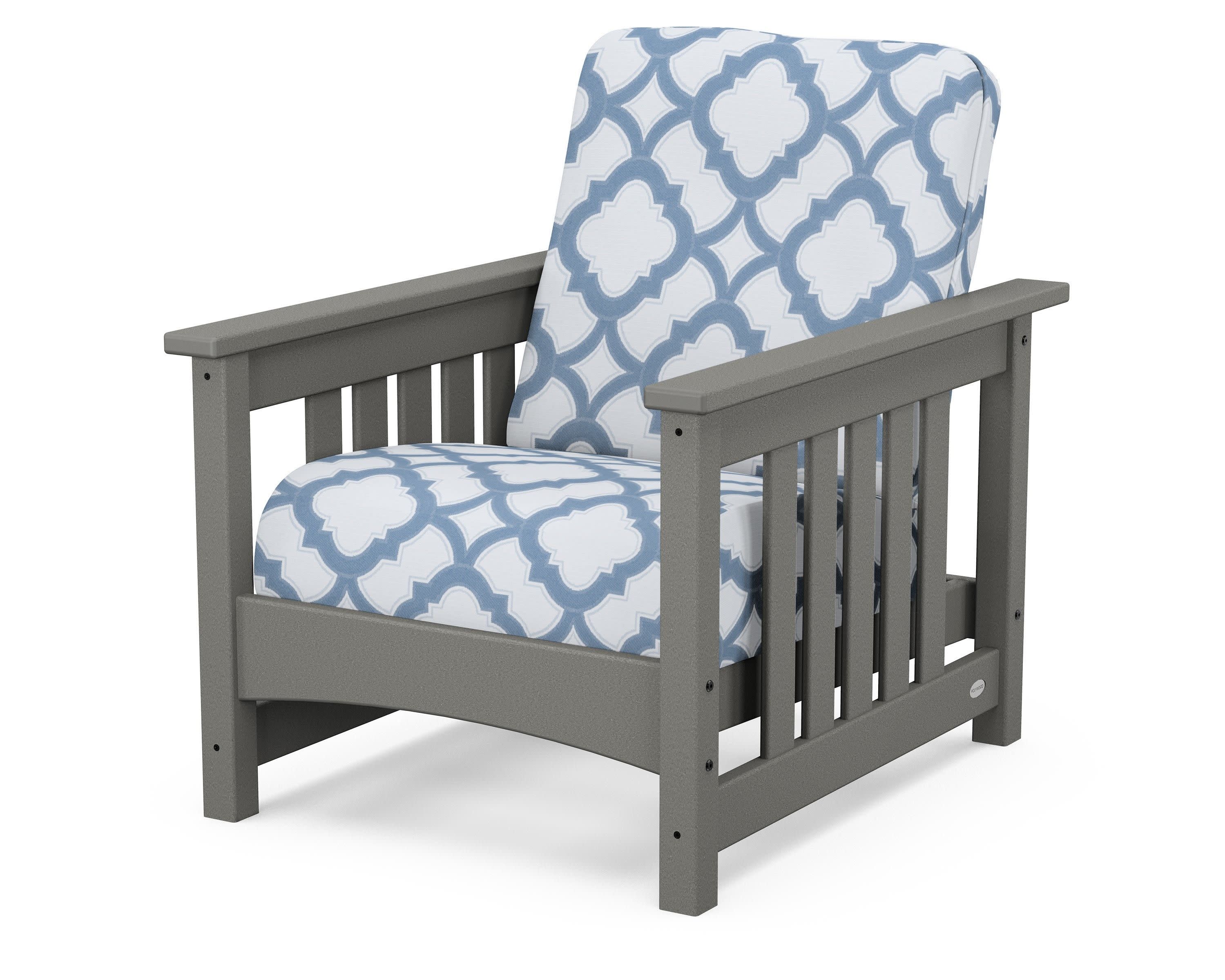 Club Mission Chair in Slate Grey / Trellis Sky Blue