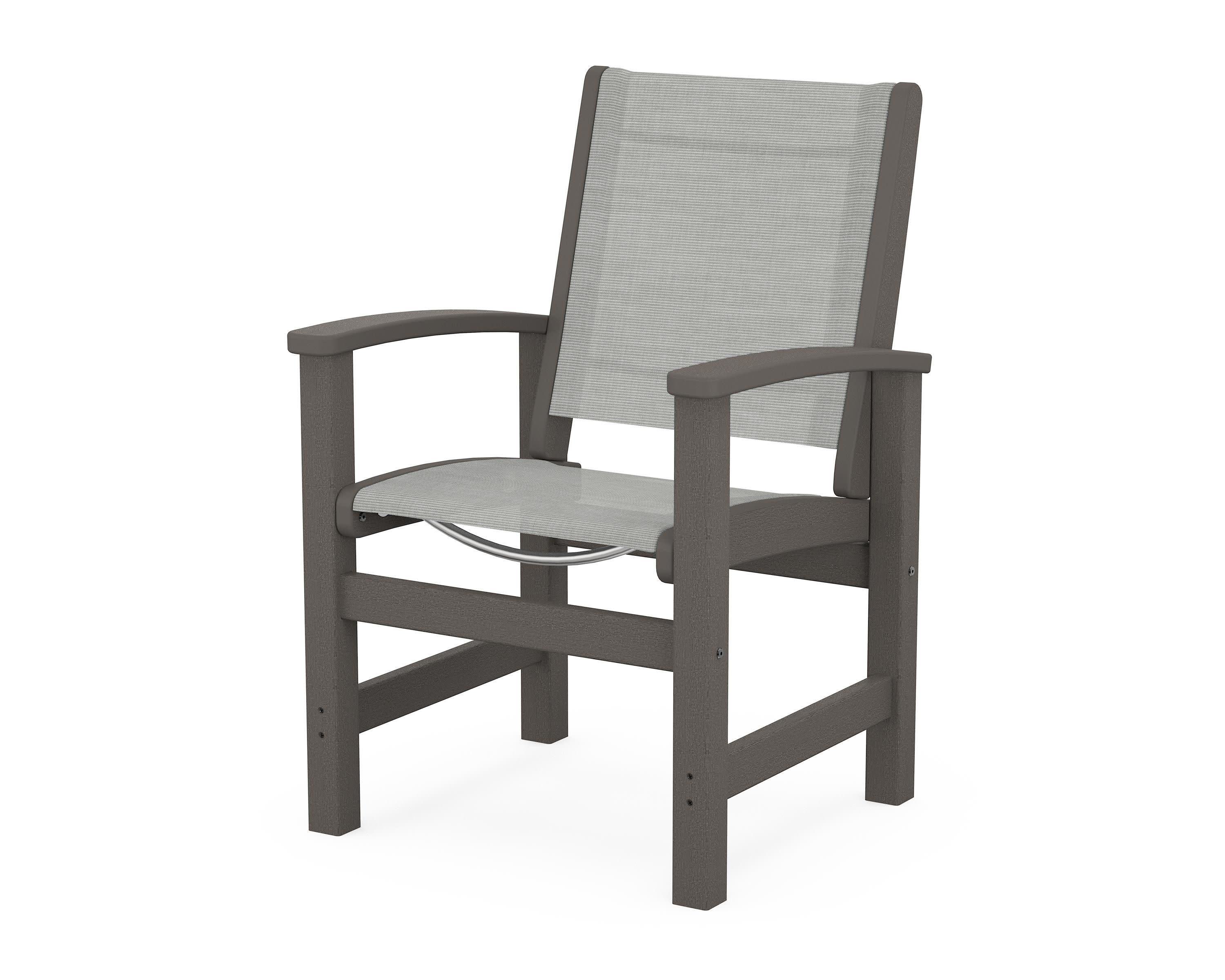 Coastal Dining Chair in Vintage Coffee / Metallic Sling