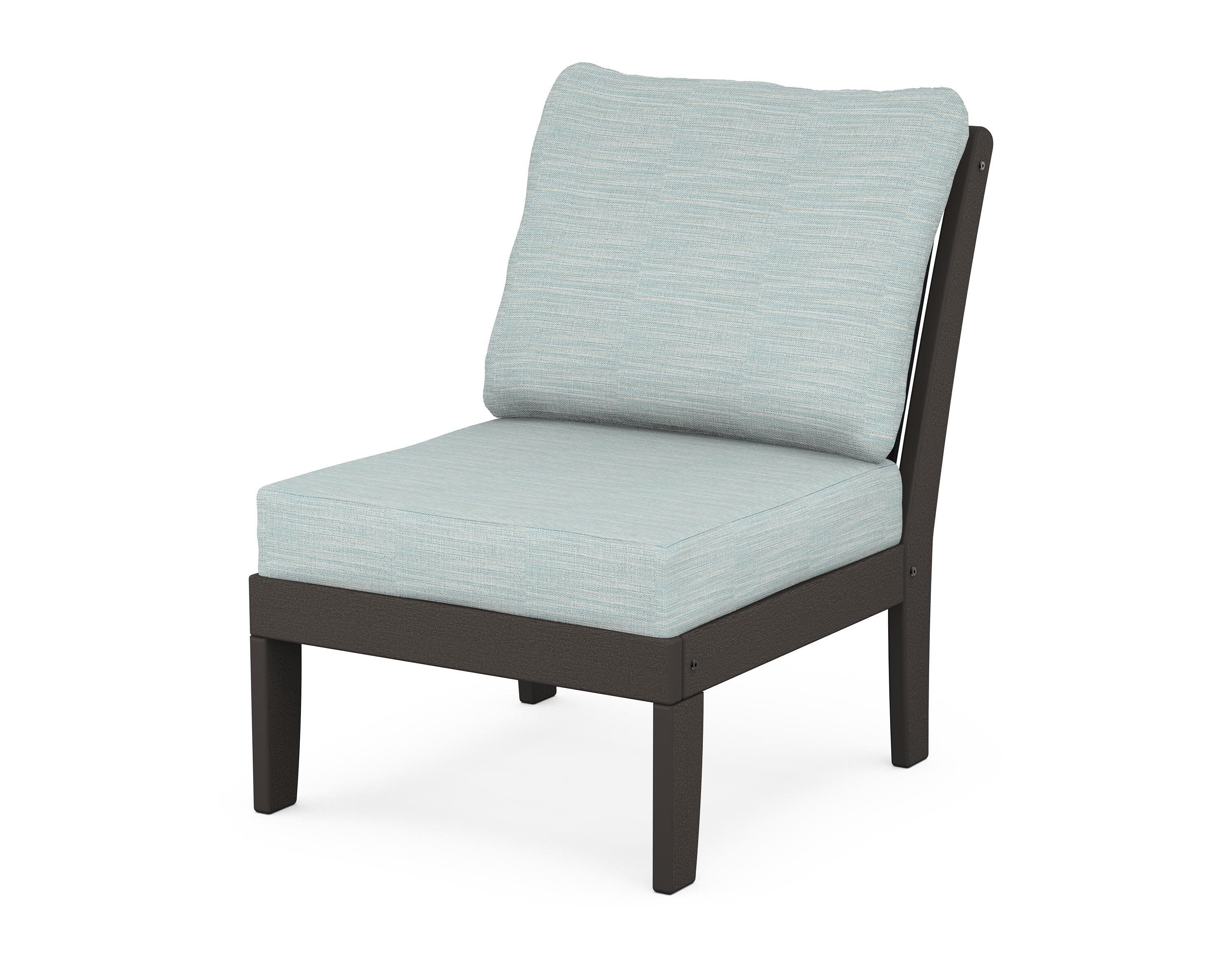 Braxton Modular Armless Chair in Vintage Coffee / Soothe Mist