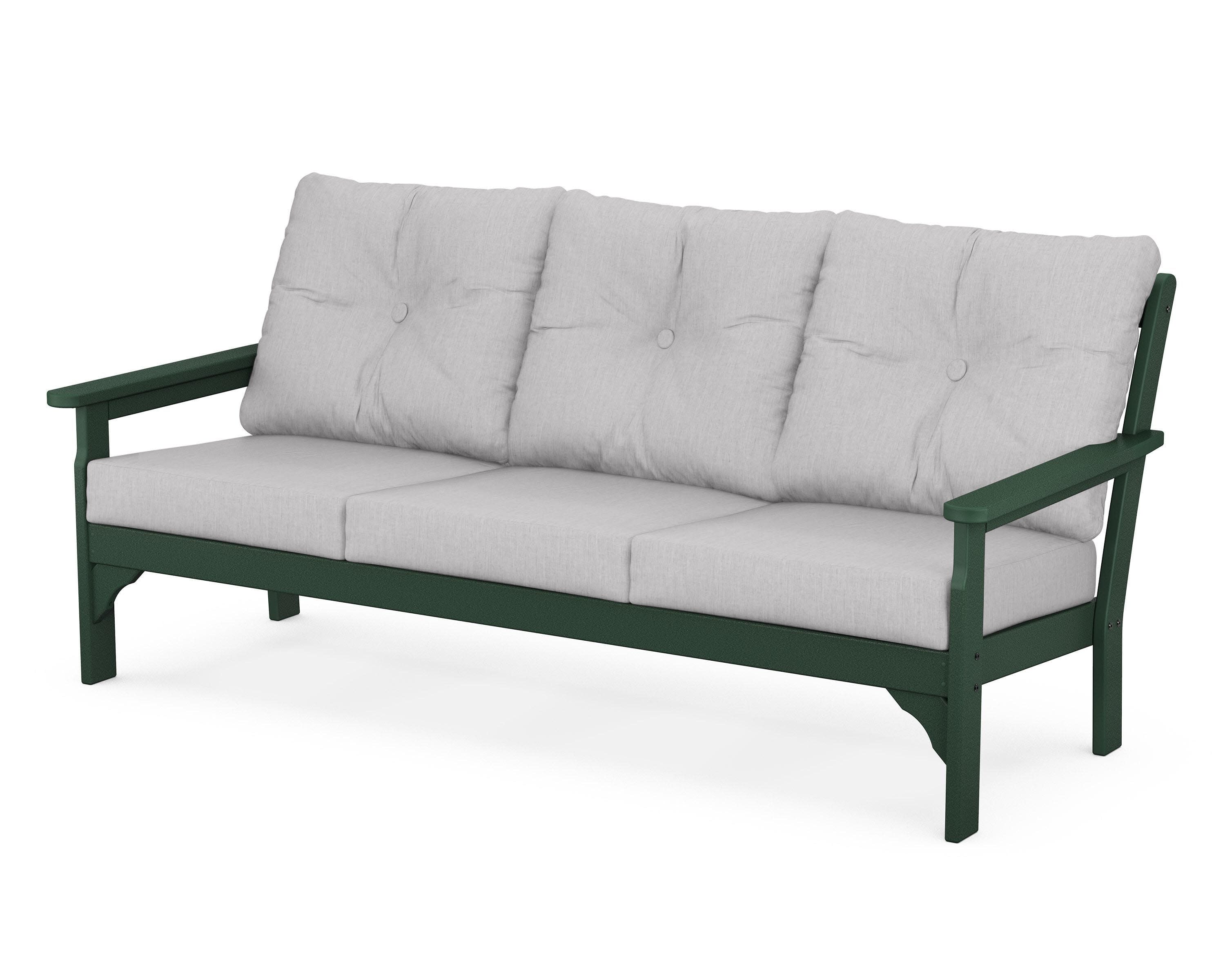 Vineyard Deep Seating Sofa in Green / Granite