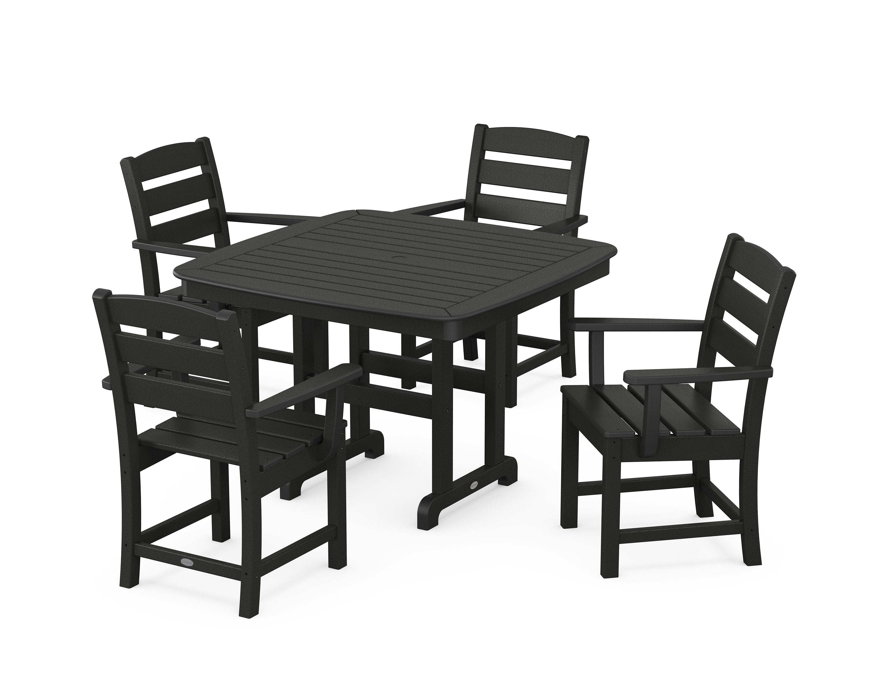 Lakeside 5-Piece Dining Set with Trestle Legs in Black