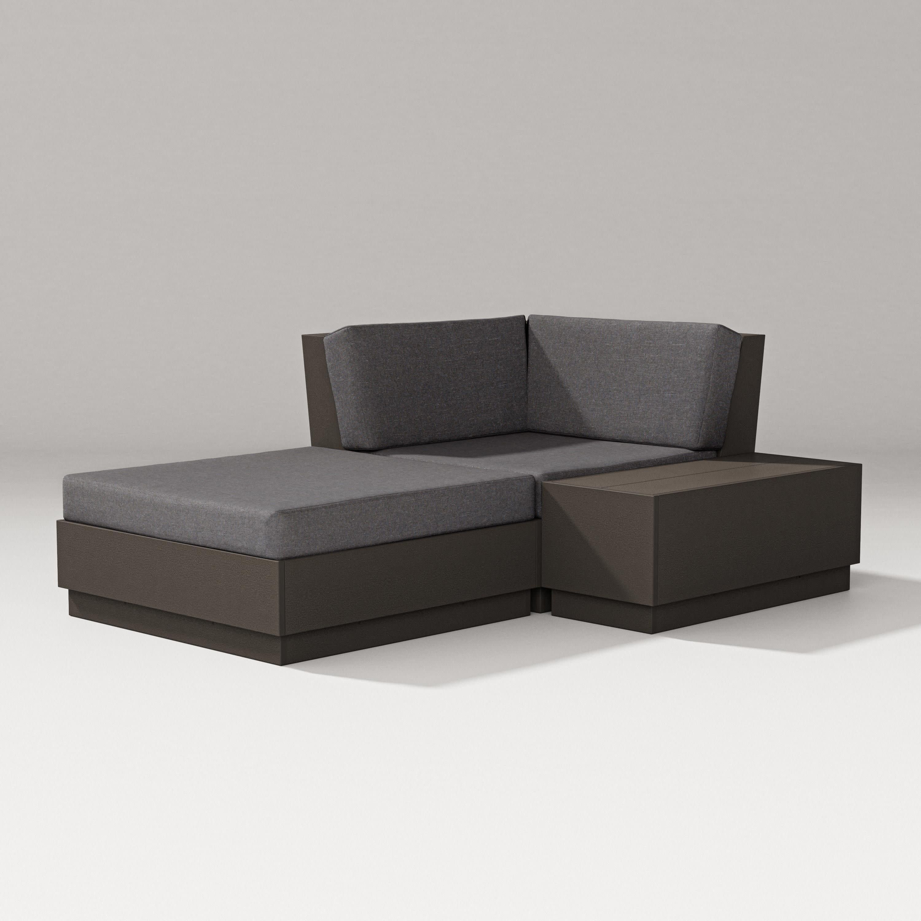 Elevate Corner Chaise in Vintage Coffee / Ash Charcoal