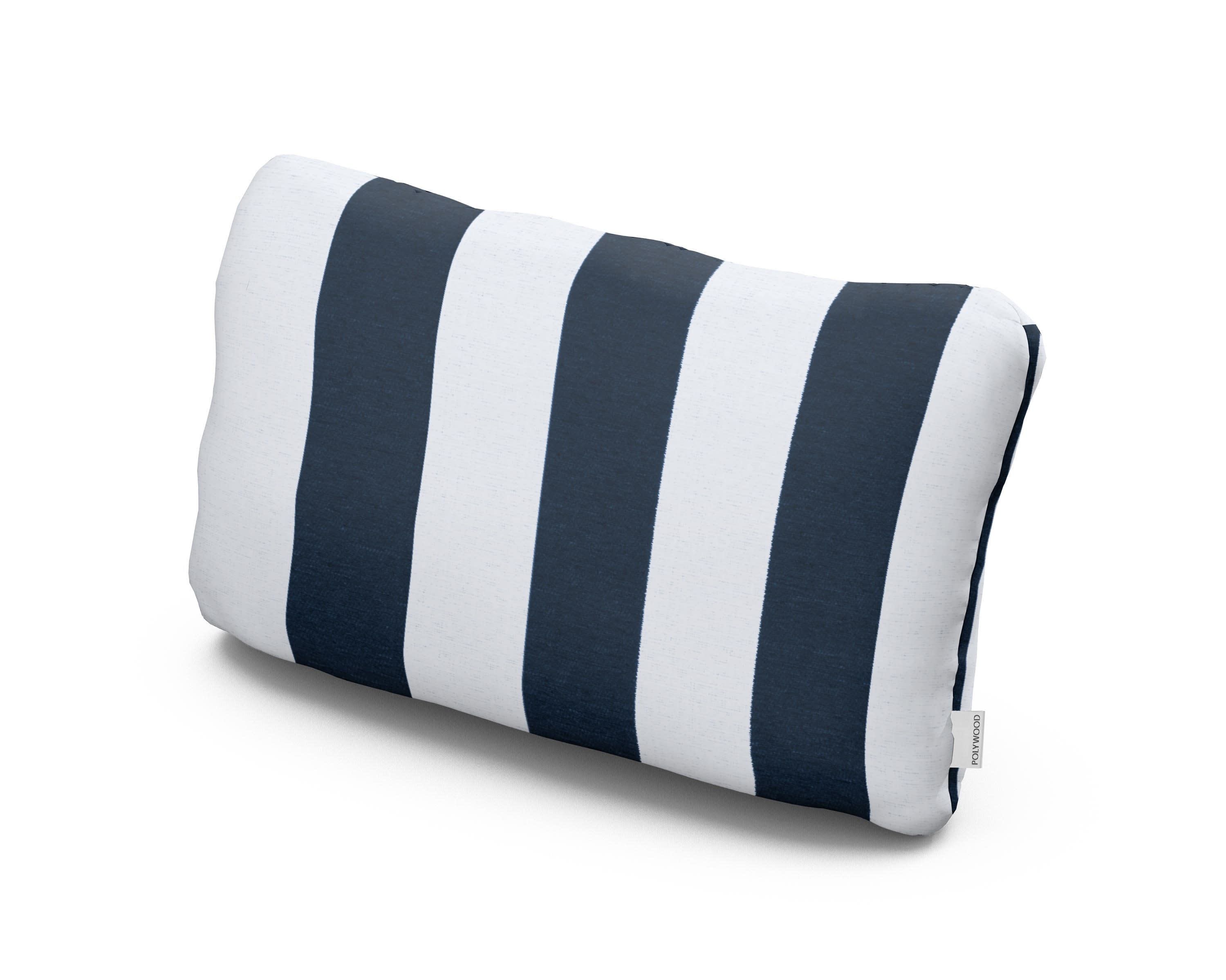 Outdoor Lumbar Pillow in Cabana Stripe Marine Indigo
