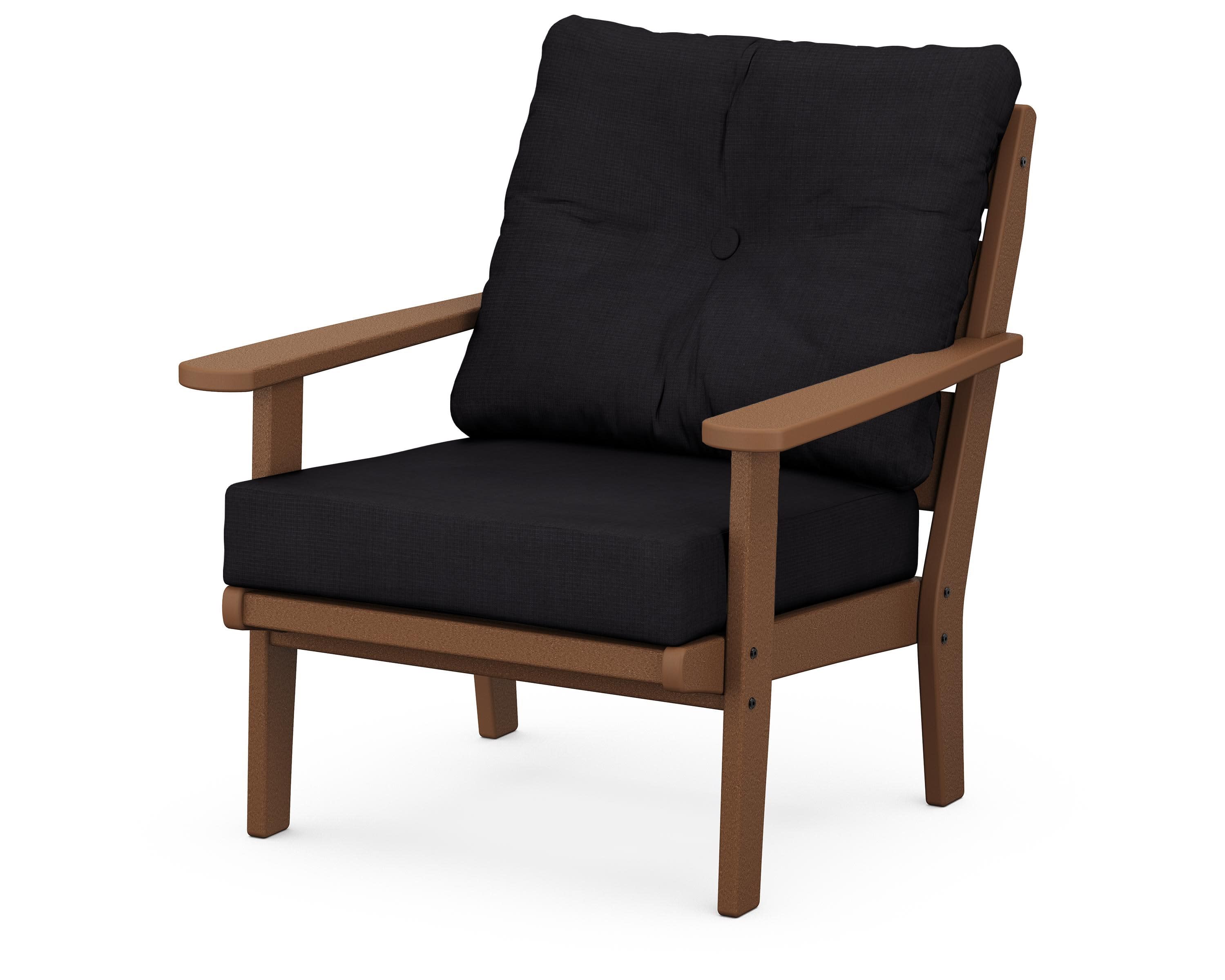 Lakeside Deep Seating Chair in Teak / Midnight Linen