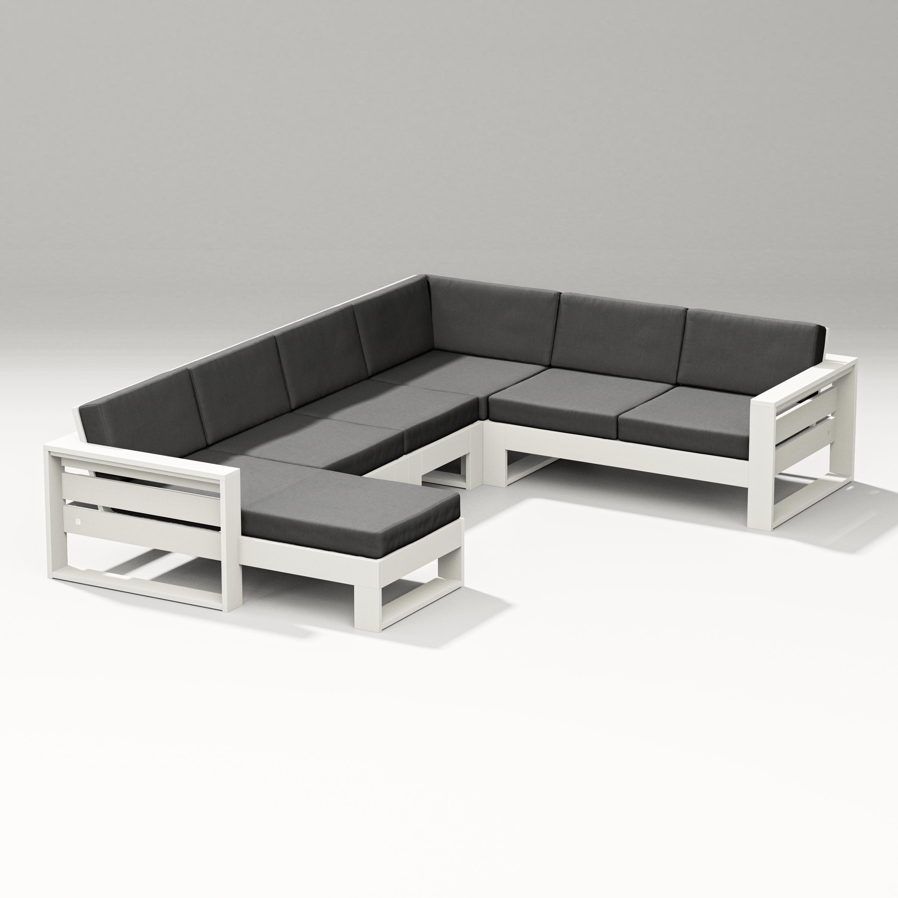 Latitude Corner Sectional with Left Chaise in Vintage White / Spectrum Carbon
