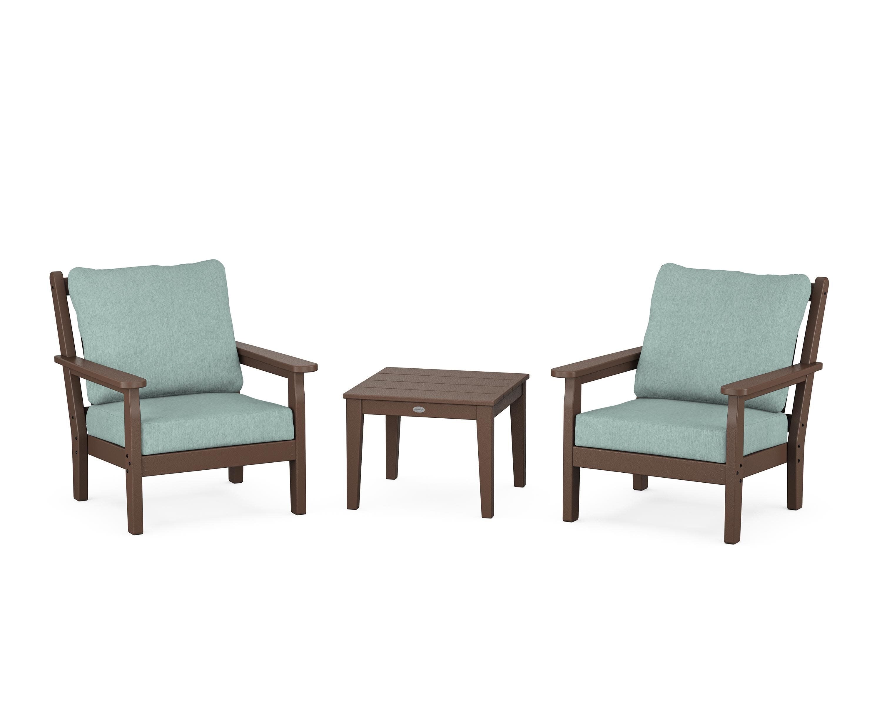 Chippendale 3-Piece Deep Seating Set in Mahogany / Glacier Spa