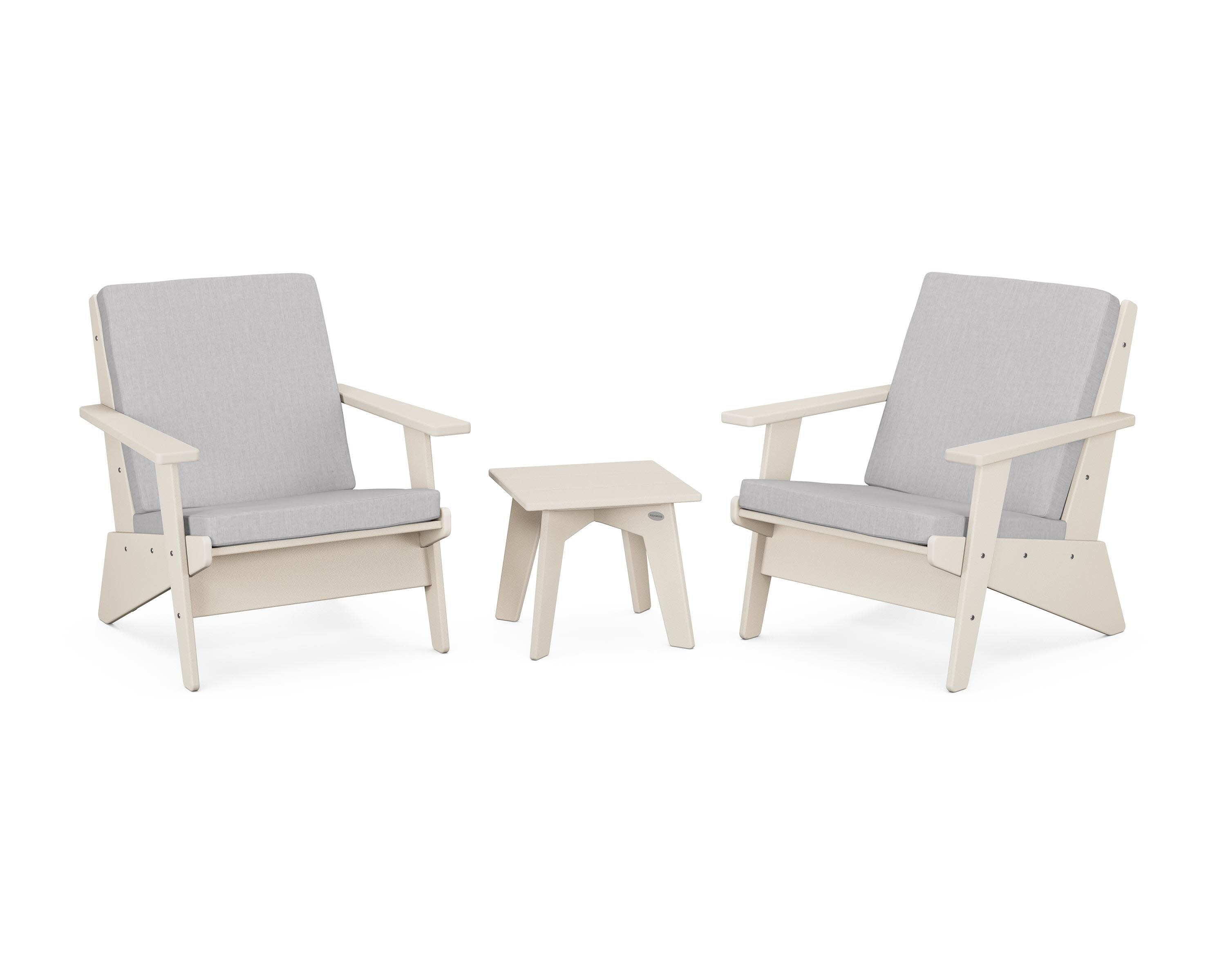 Riviera Modern Lounge 3-Piece Set in Sand / Granite