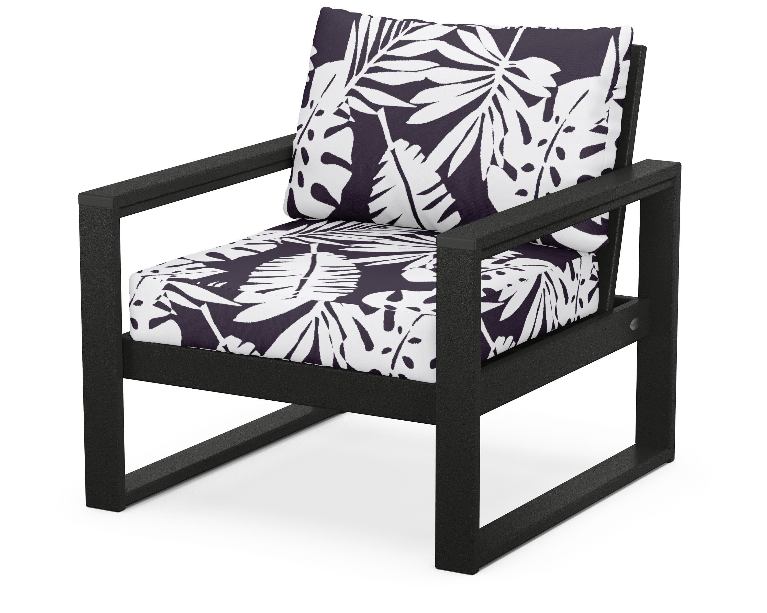 EDGE Club Chair in Black / Leaf Navy