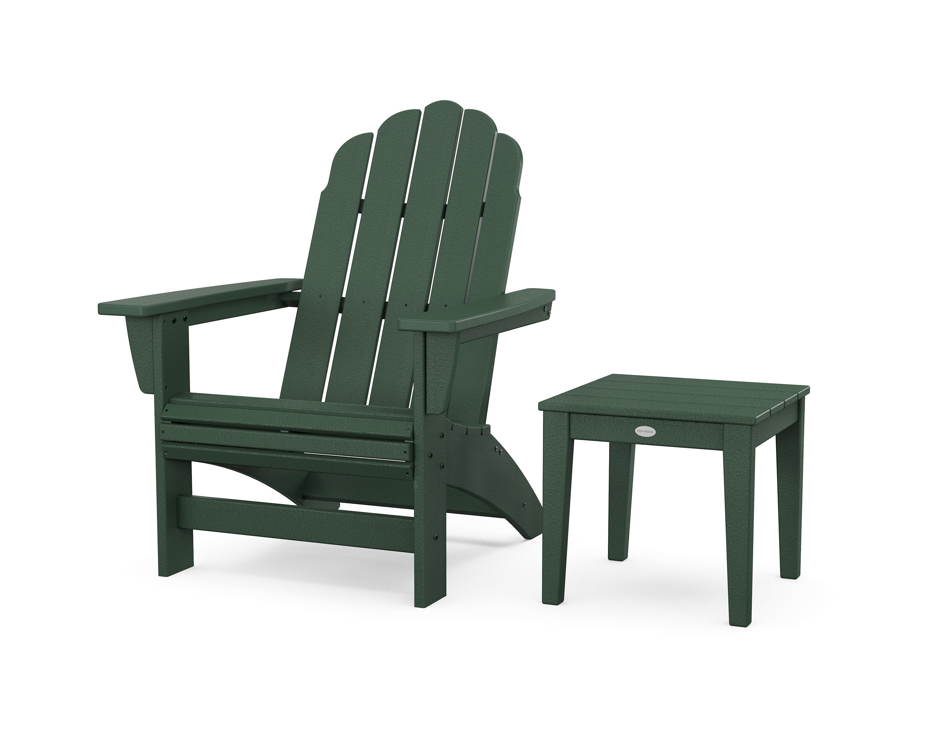 Vineyard Grand Adirondack Chair with Side Table in Green