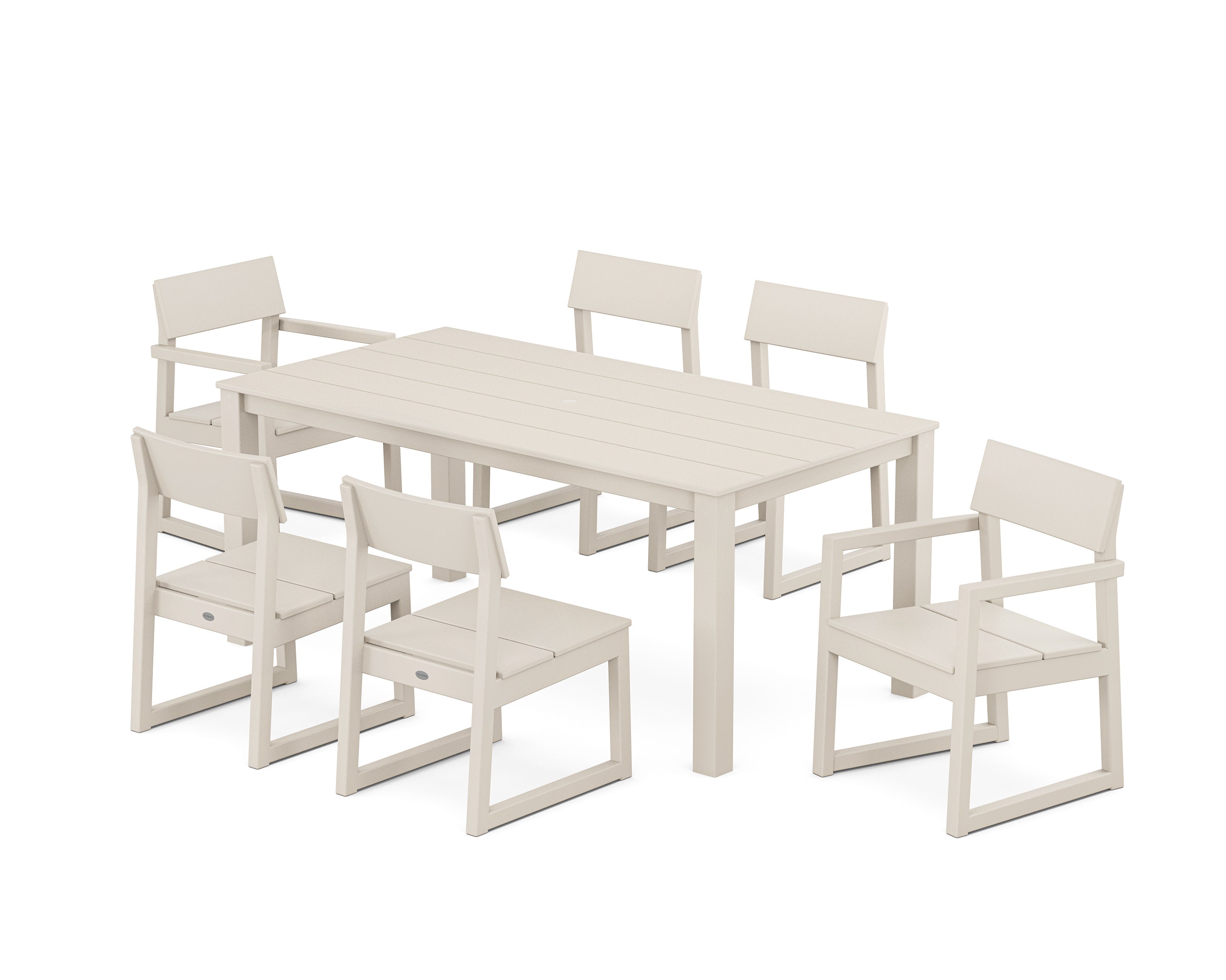 EDGE 7-Piece Parsons Dining Set in Sand