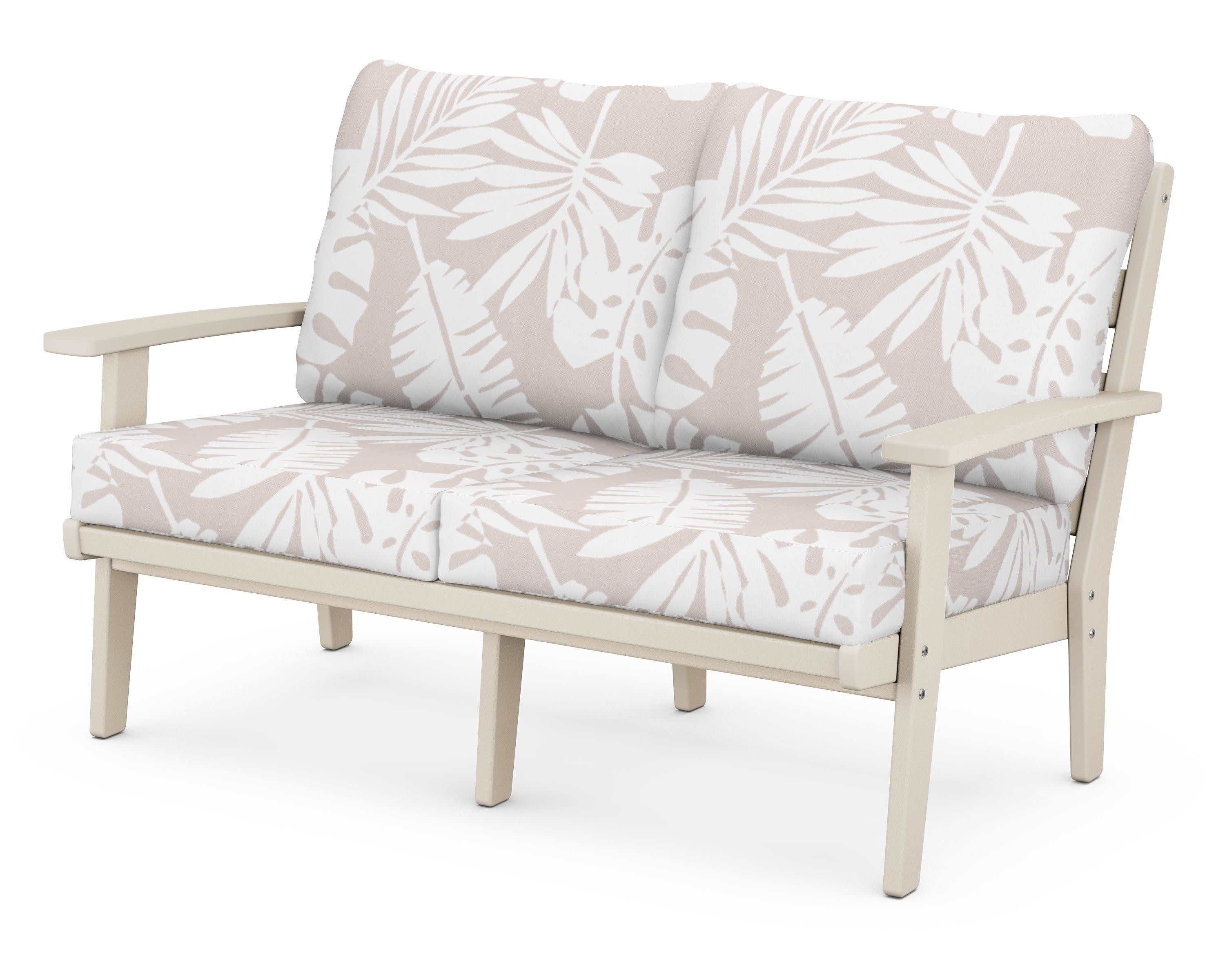 Grant Park Deep Seating Loveseat in Sand / Leaf Dune Burlap