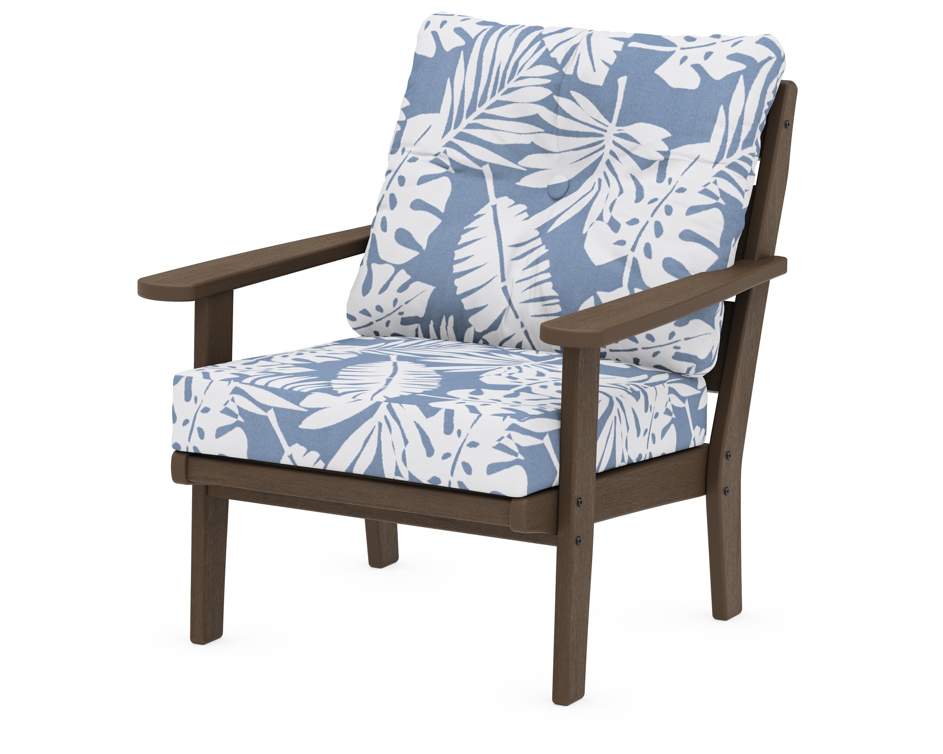 Lakeside Deep Seating Chair in Kona / Leaf Sky Blue