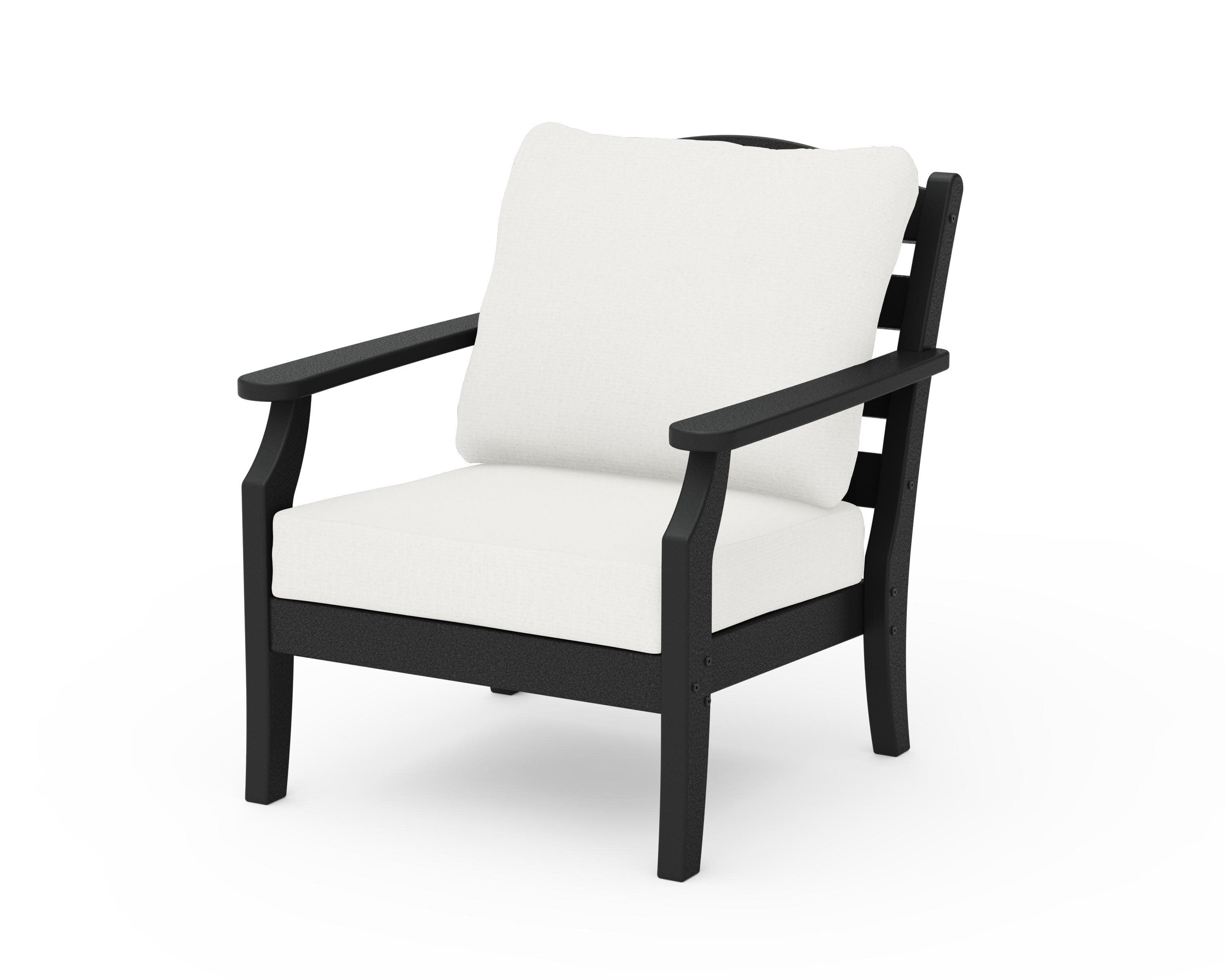 Savannah Deep Seating Chair in Black / Natural Linen