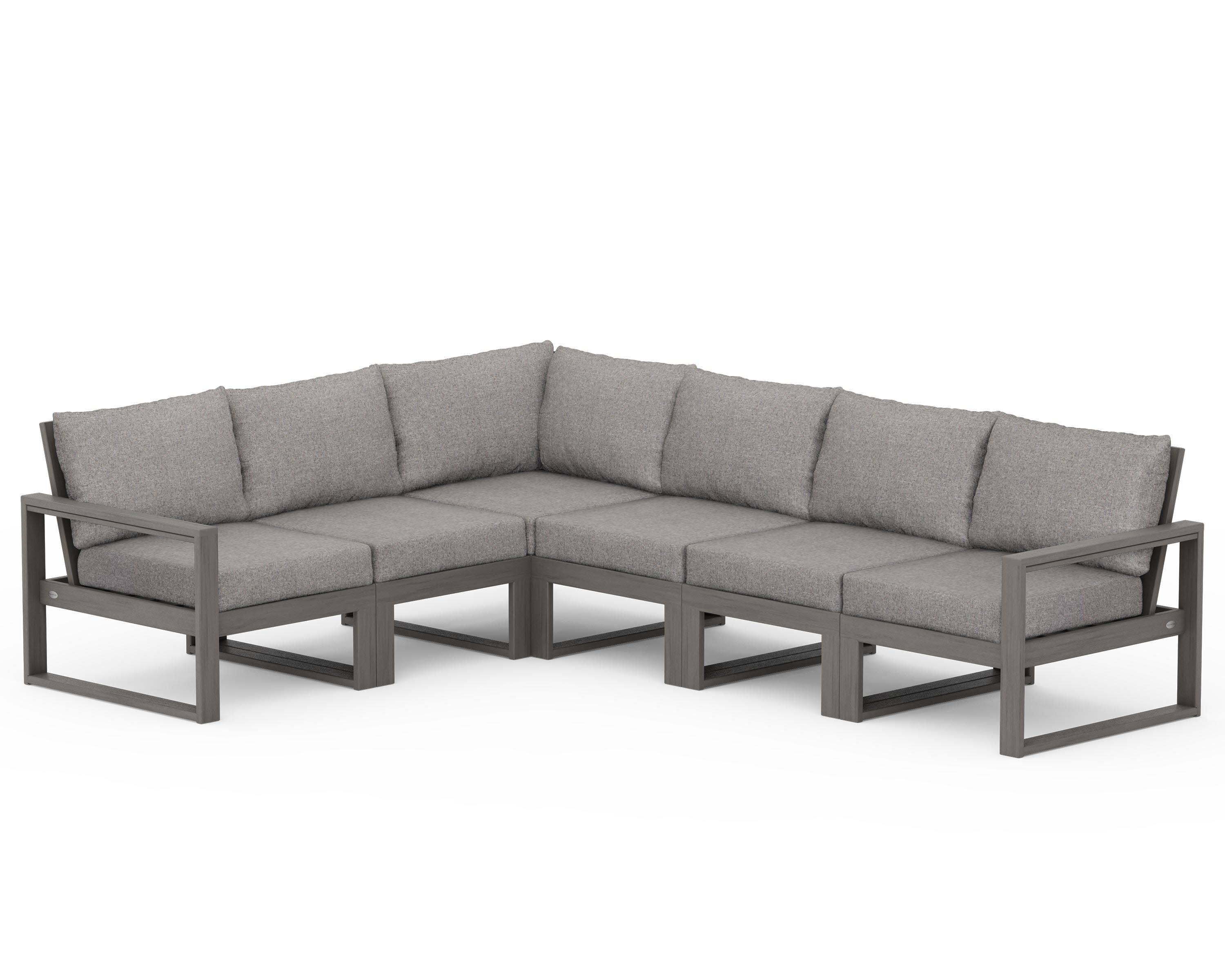 EDGE 6-Piece Modular Deep Seating Set in Driftwood / Grey Mist