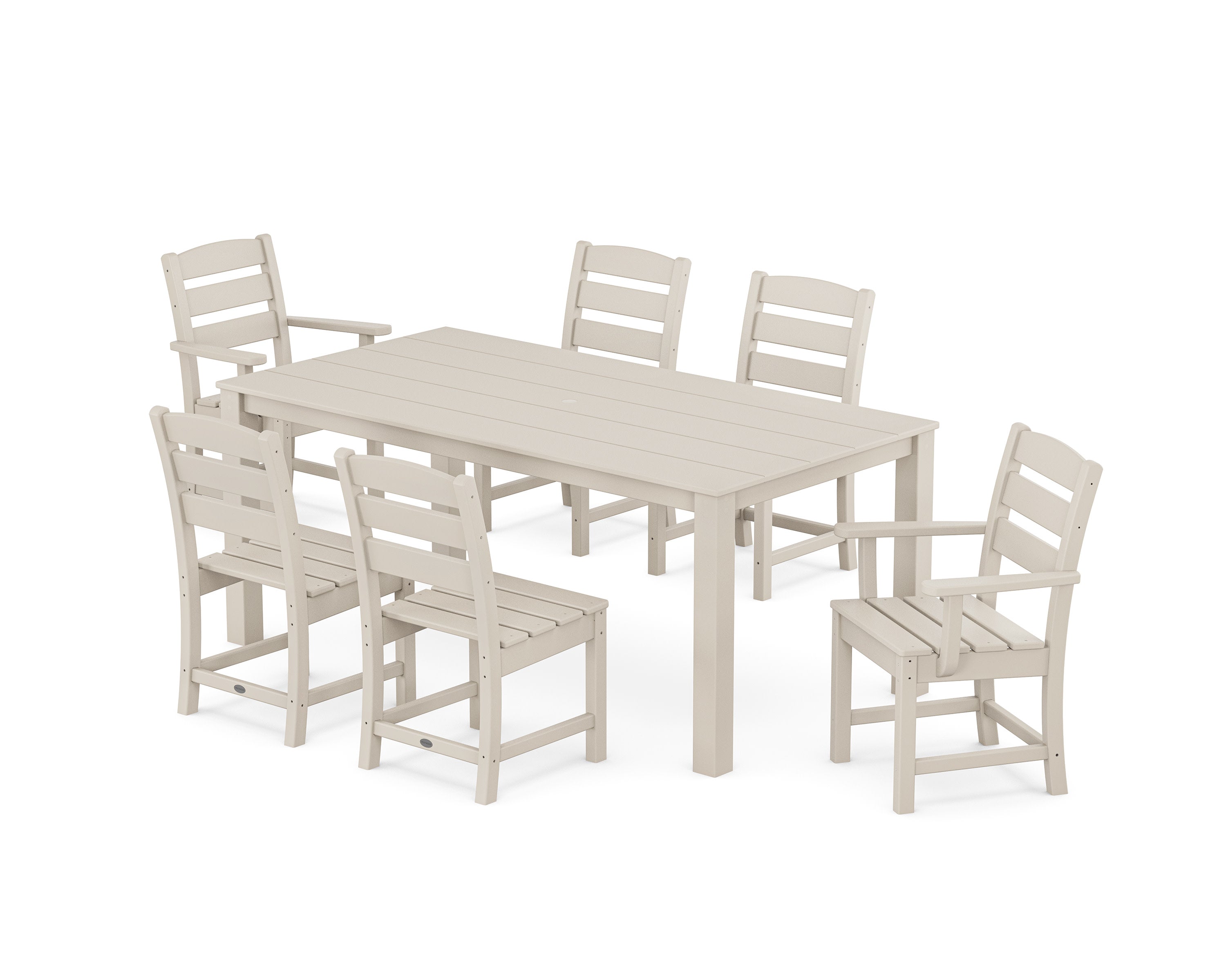 Lakeside 7-Piece Parsons Dining Set in Sand