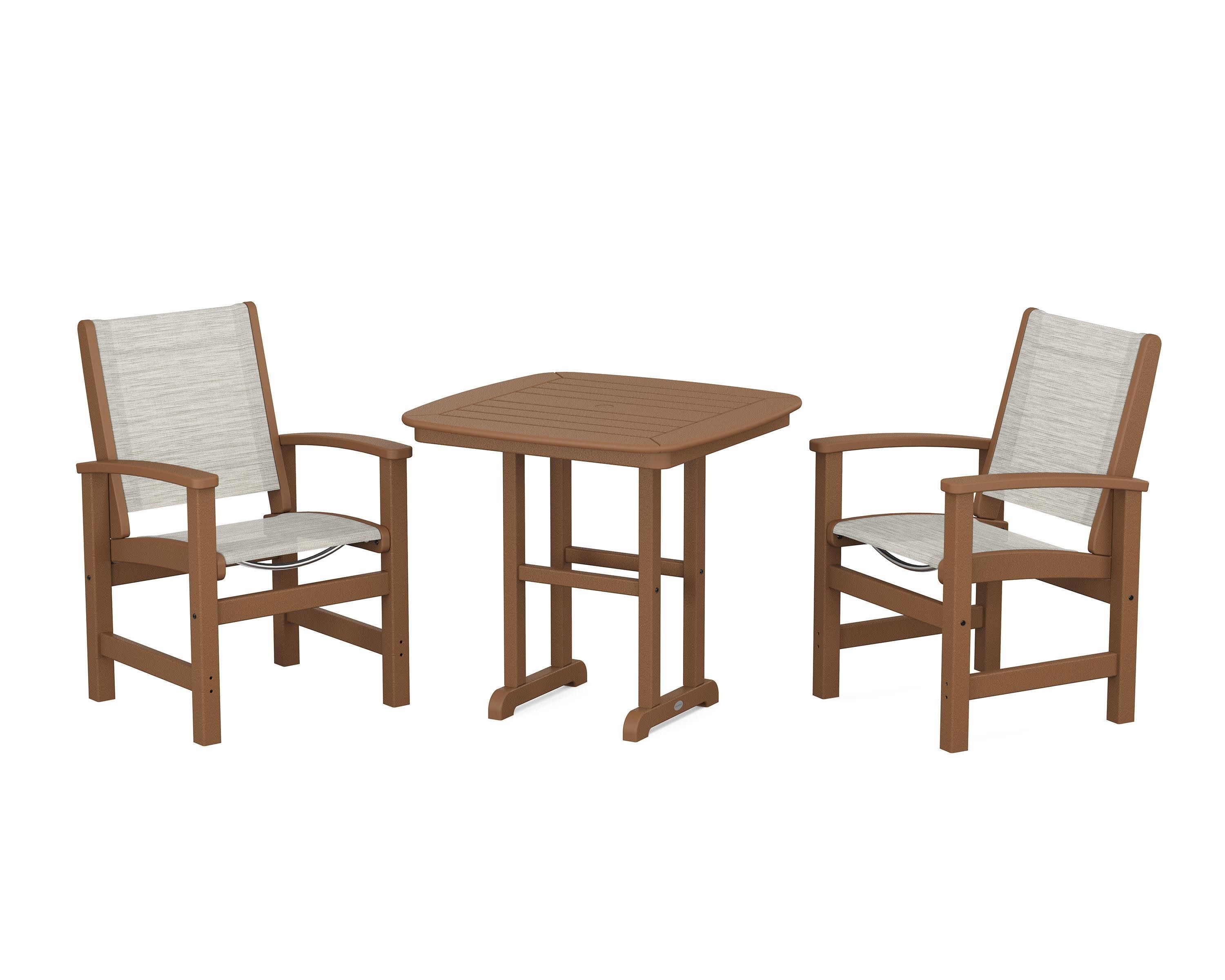Coastal 3-Piece Dining Set in Teak / Birch Sling