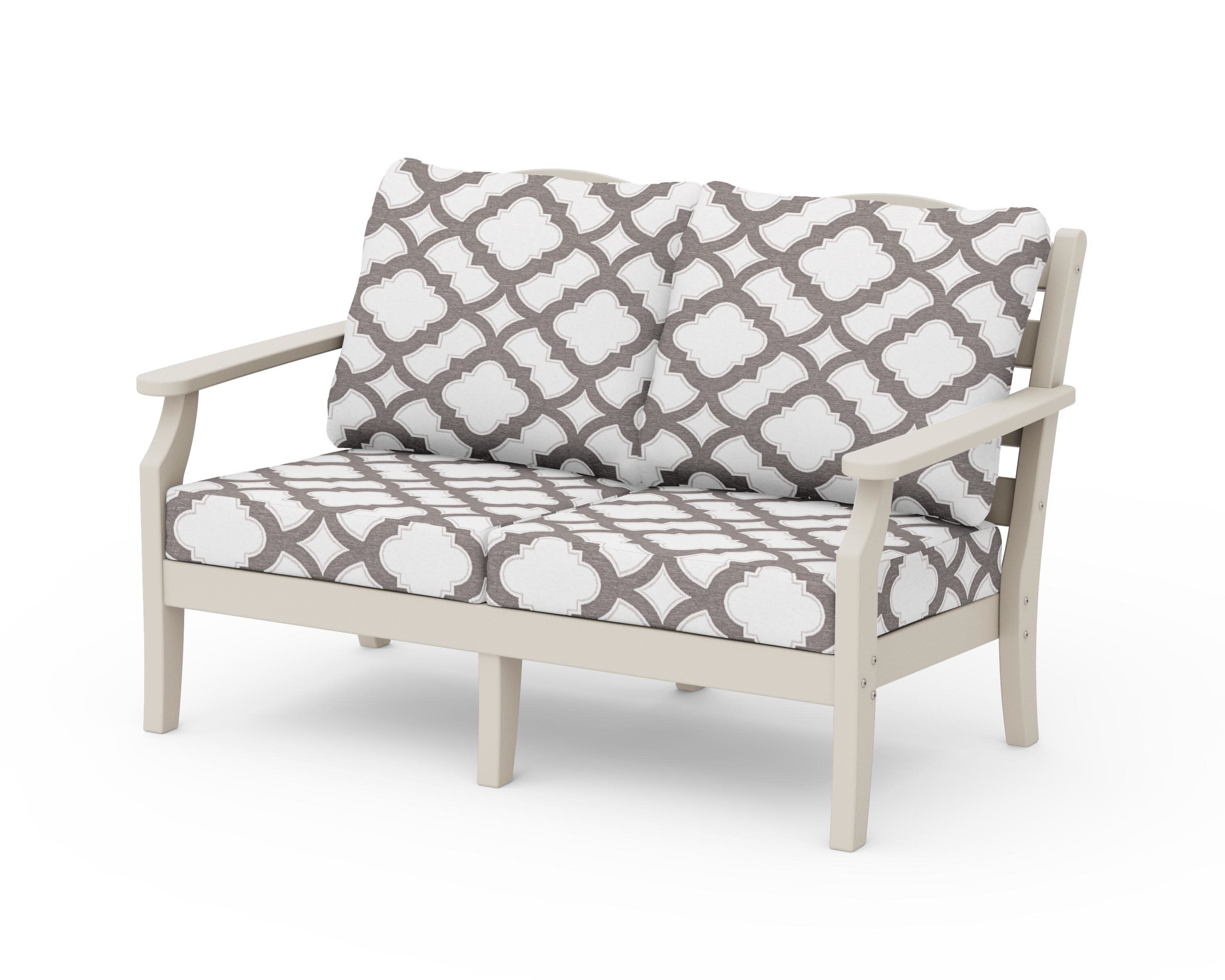 Savannah Deep Seating Loveseat in Sand / Trellis Grey Mist