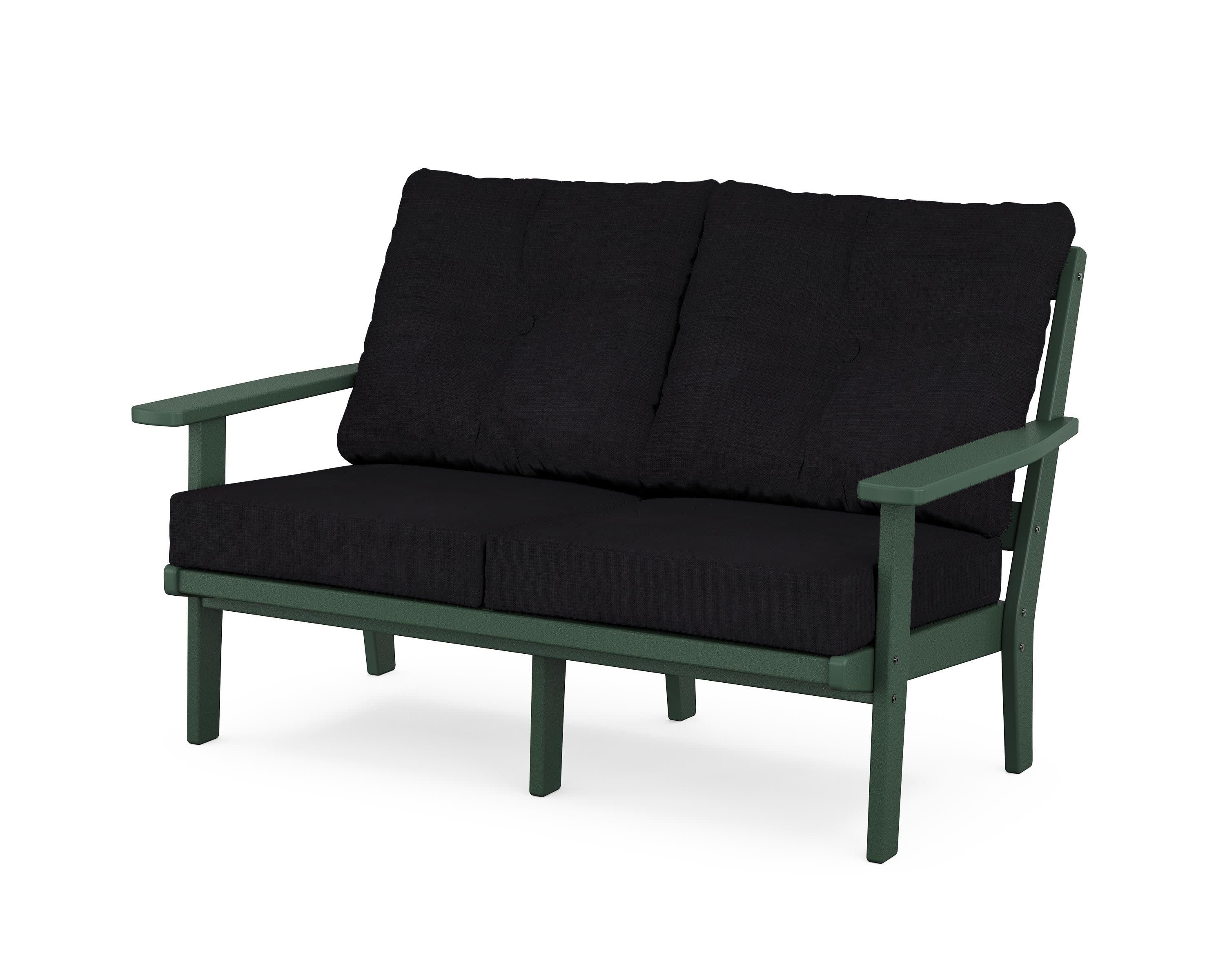 Oxford Deep SeatingLoveseat in Green / Midnight Linen