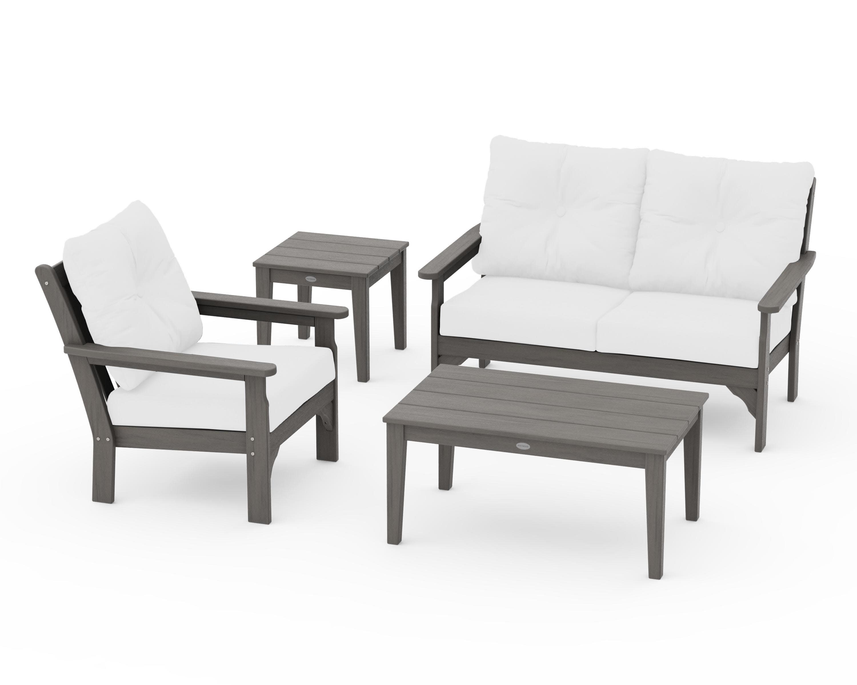 Vineyard 4-Piece Deep Seating Set in Driftwood / Natural
