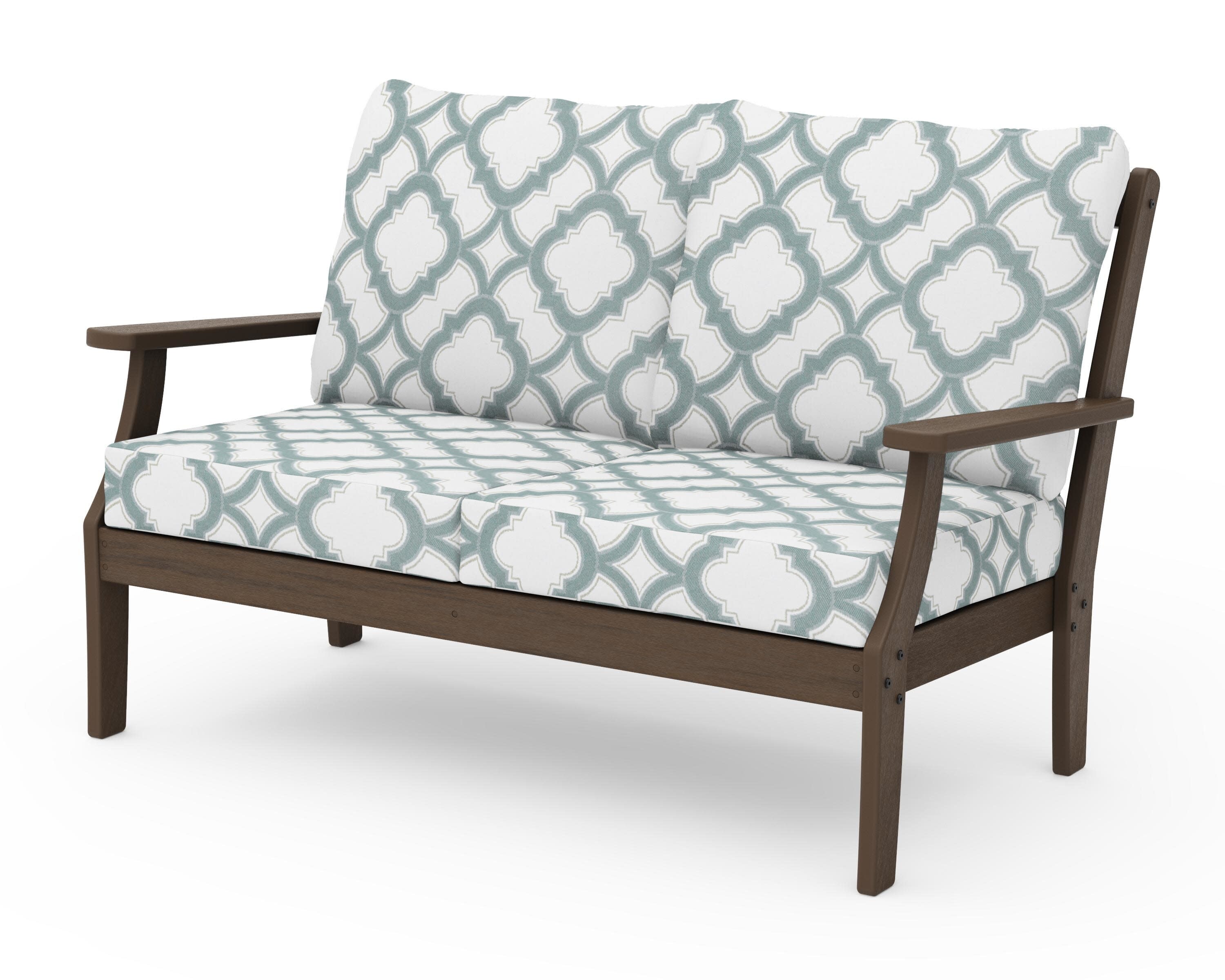 Braxton Deep Seating Loveseat in Kona / Trellis Glacier Spa