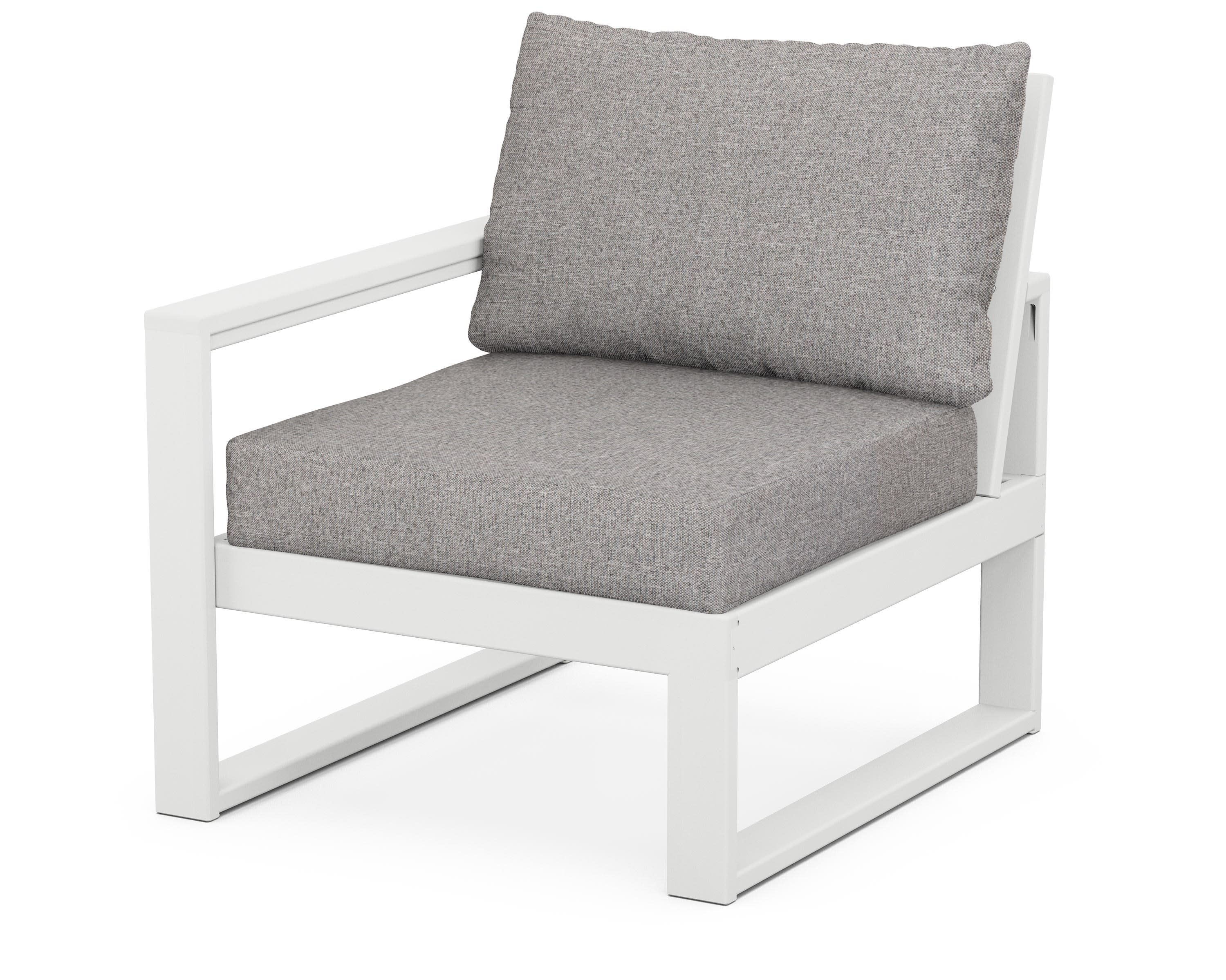EDGE Modular Left Arm Chair in White / Grey Mist