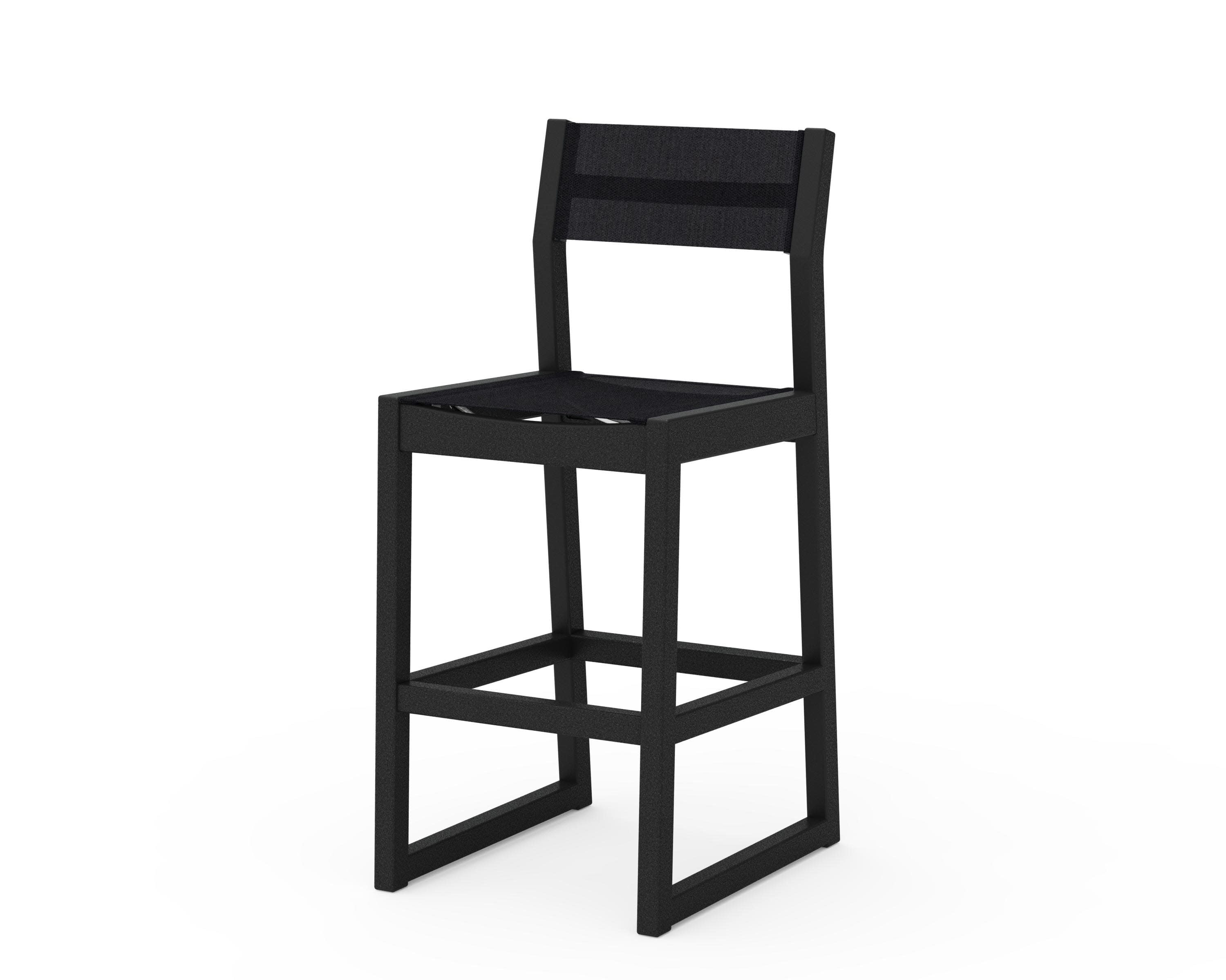 EDGE Sling Bar Side Chair in Black / Black Sling