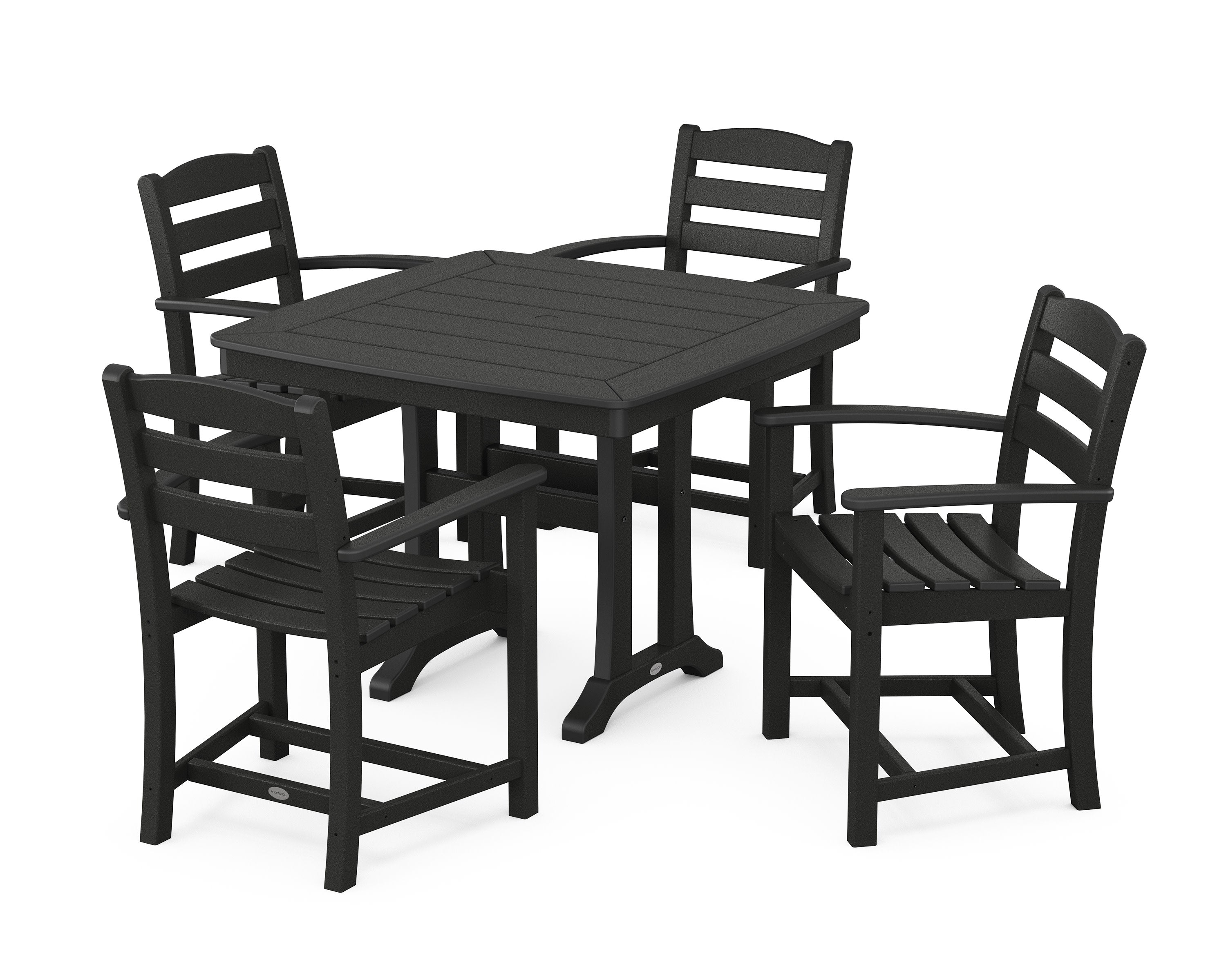 La Casa Caf 5-Piece Dining Set with Trestle Legs in Black