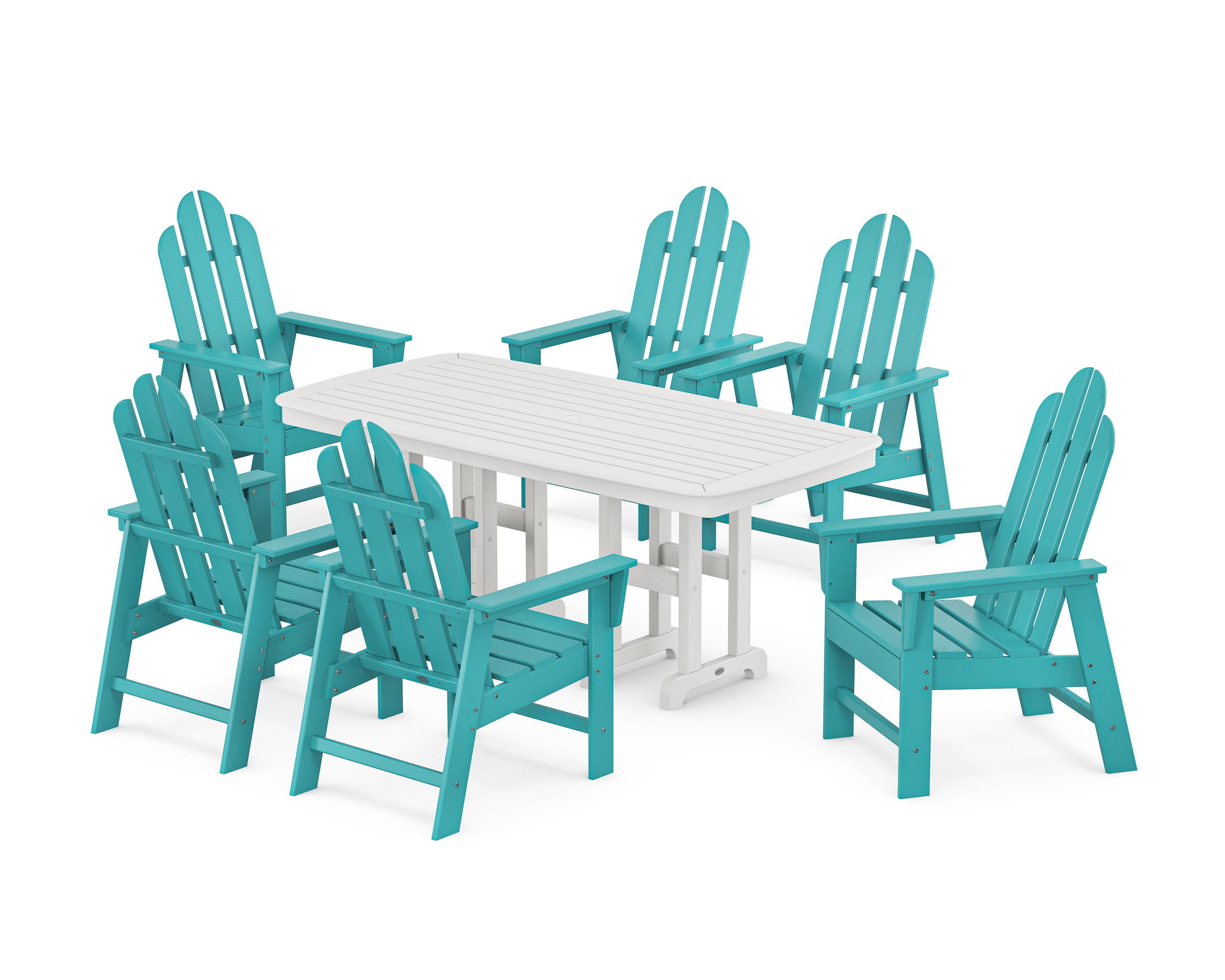 Long Island 7-Piece Dining Set in Aruba / White