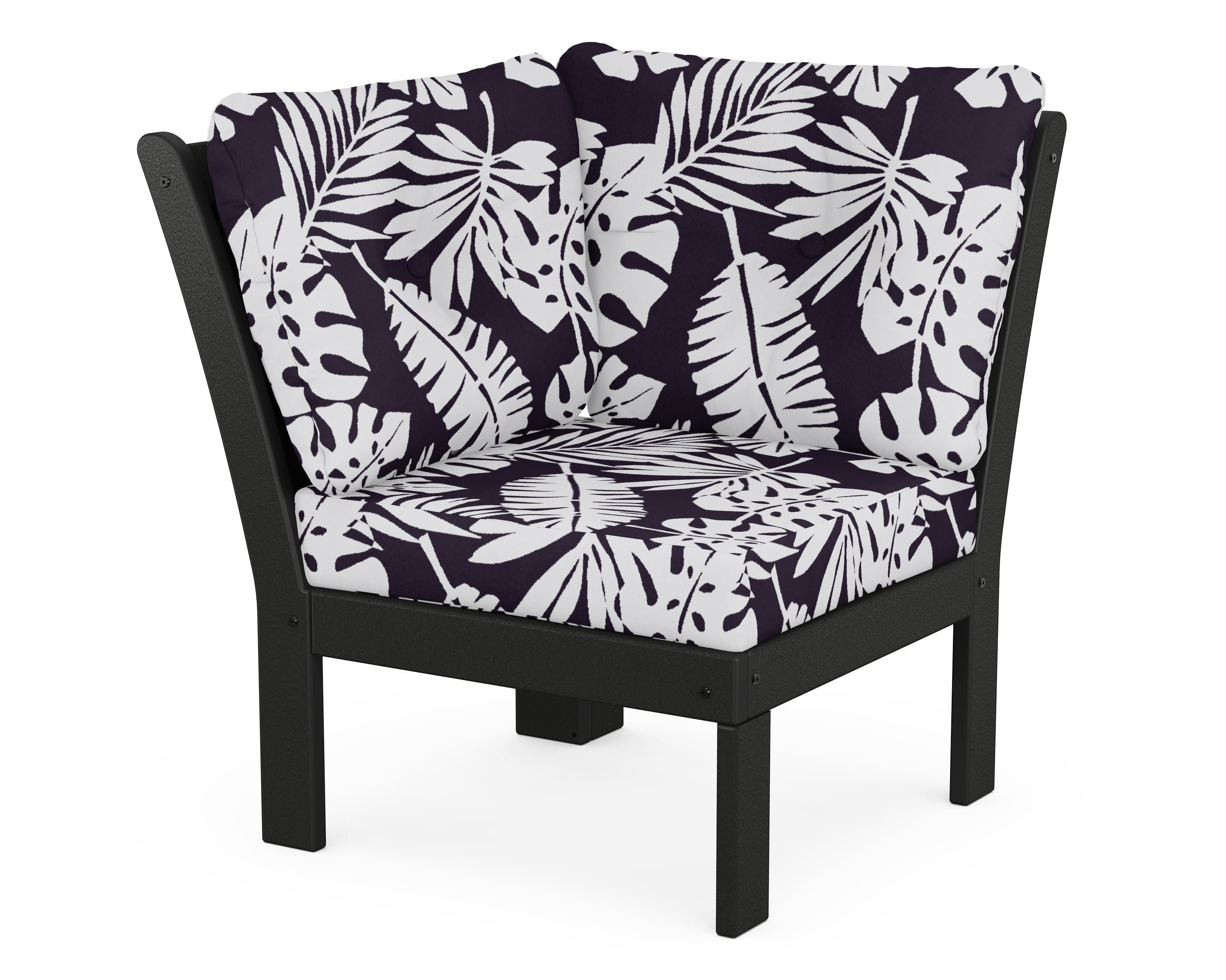 Vineyard Modular Corner Chair in Black / Leaf Navy
