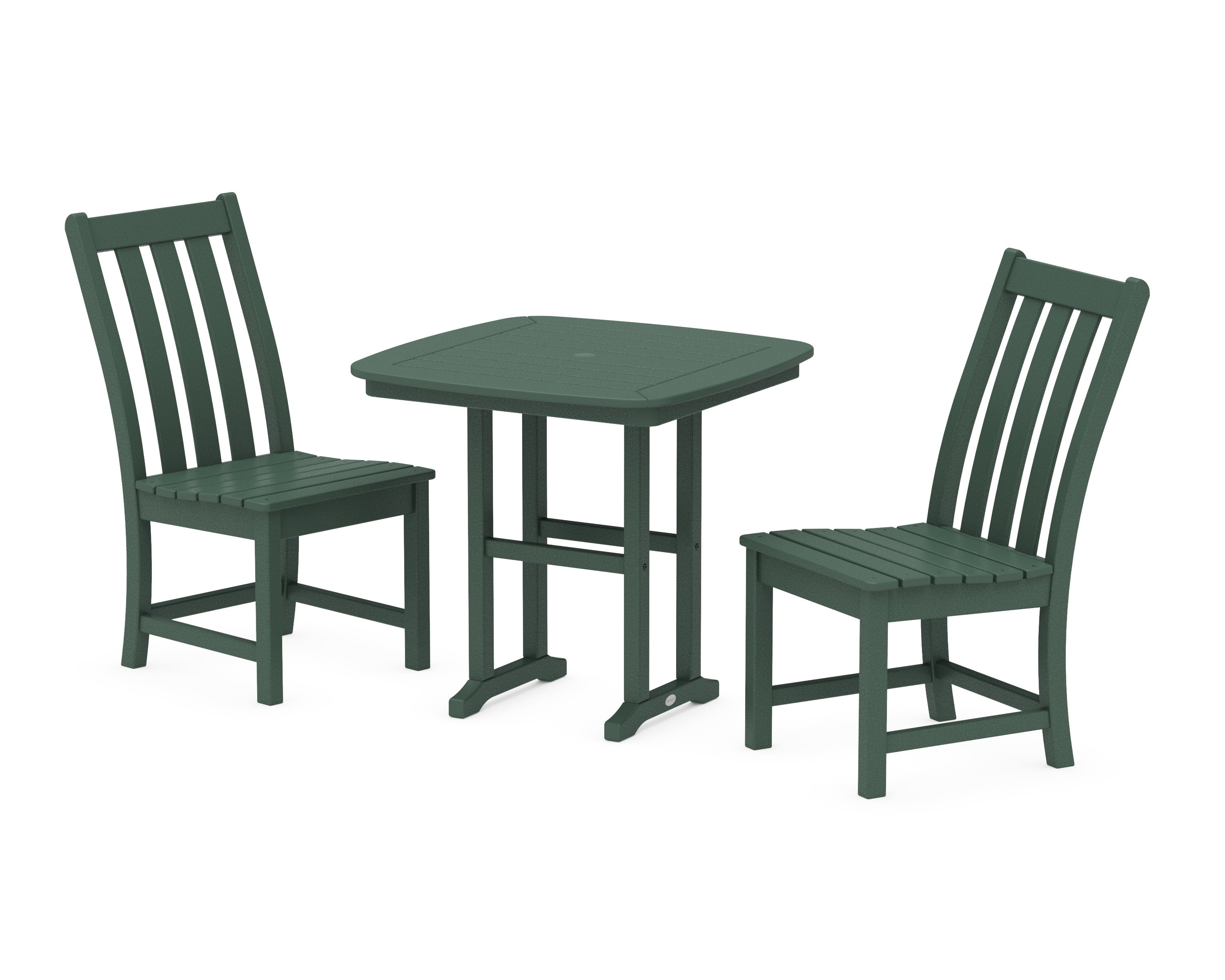Vineyard Side Chair 3-Piece Dining Set in Green