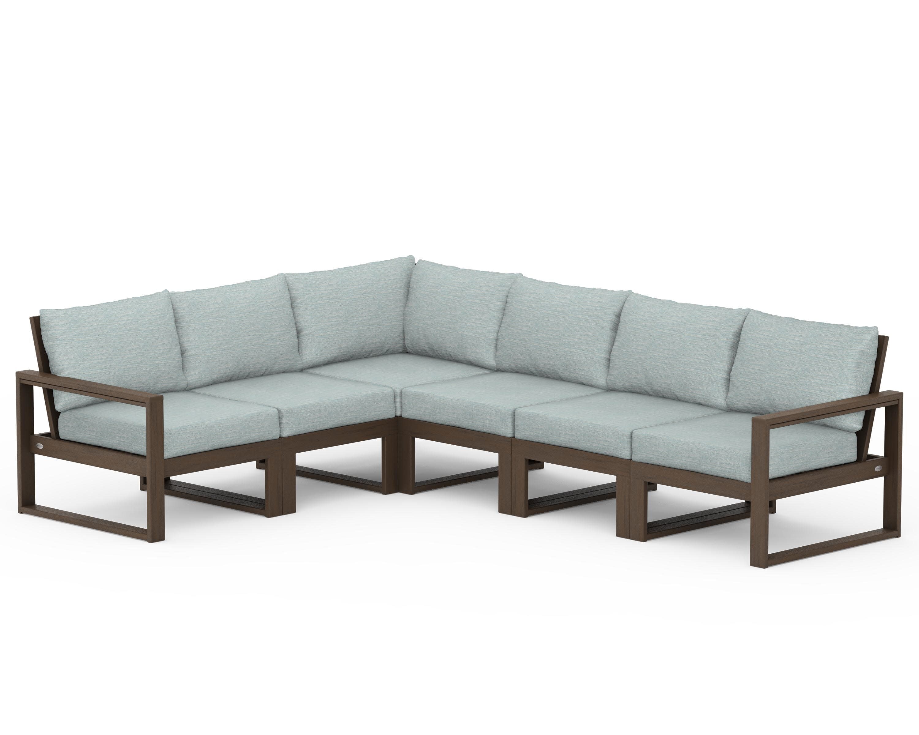 EDGE 6-Piece Modular Deep Seating Set in Kona / Soothe Mist