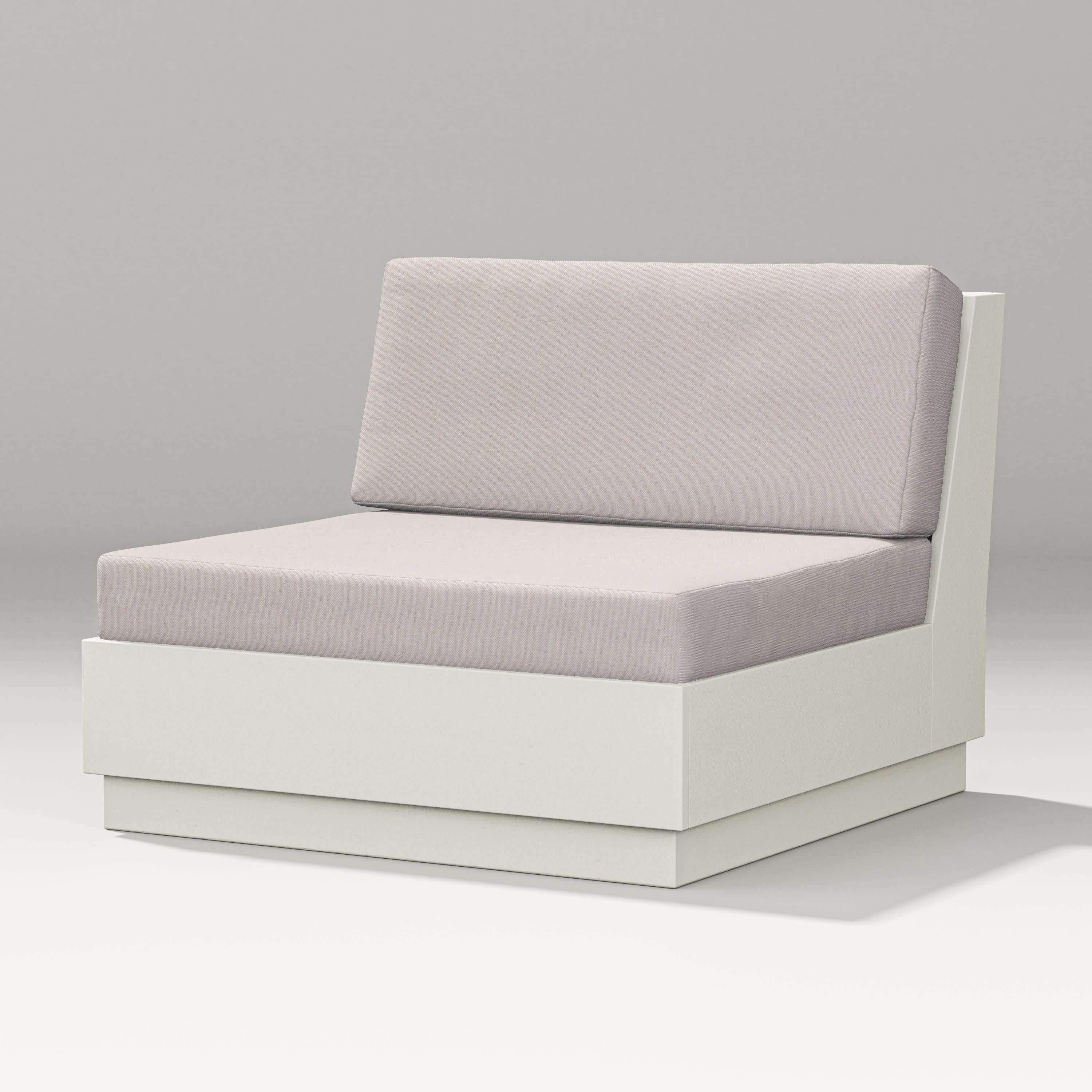 Elevate Modular Armless Chair in Vintage White / Dune Burlap