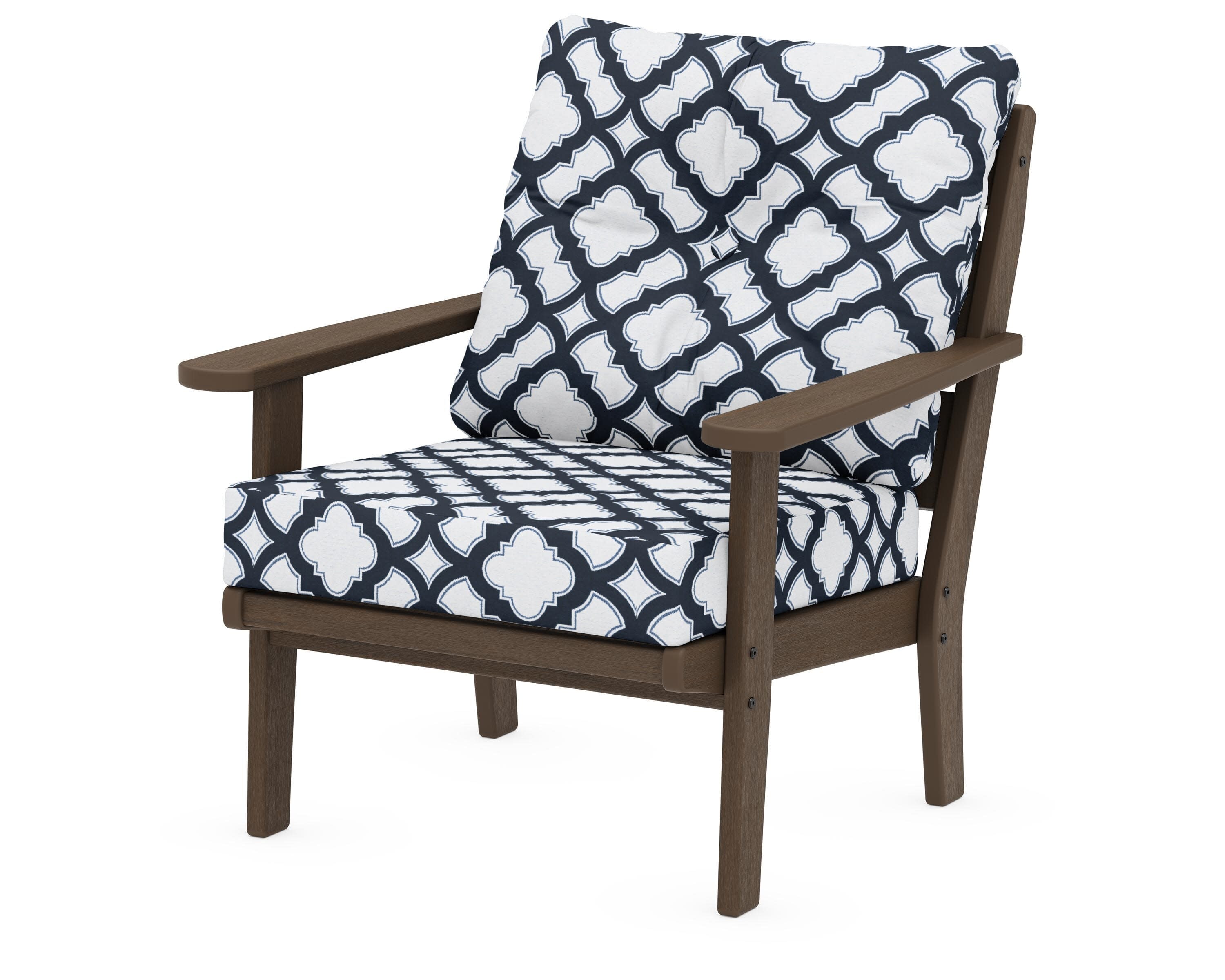 Lakeside Deep Seating Chair in Kona / Trellis Marine Indigo